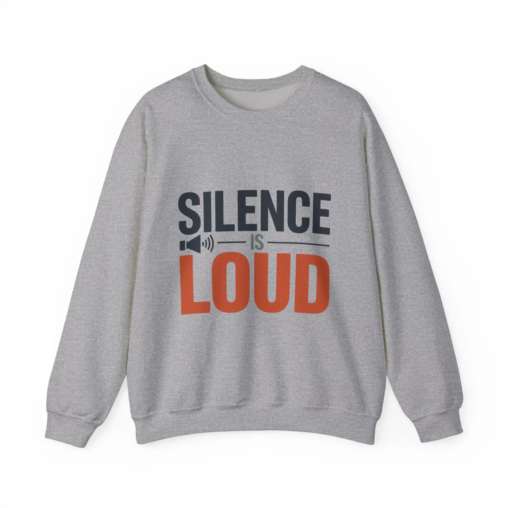 Mens Heavy Blend™ Crewneck Sweatshirt, Silence Is Loud Motivational Mens Sweatshirt - Image 7