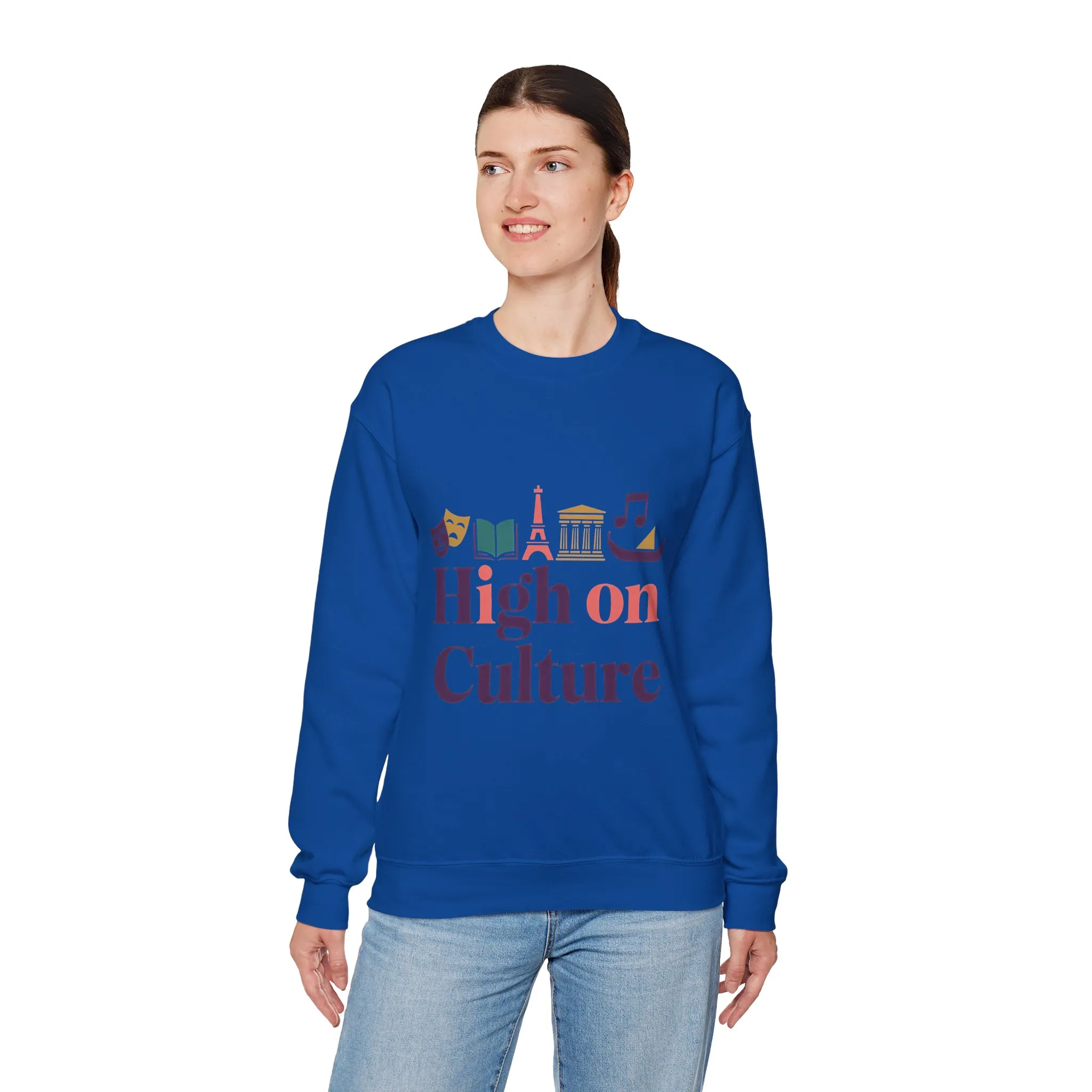 Womens Heavy Blend™ Crewneck Sweatshirt, High on Culture Womens Sweatshirt, Stylish Cultural Graphic Top - Image 21