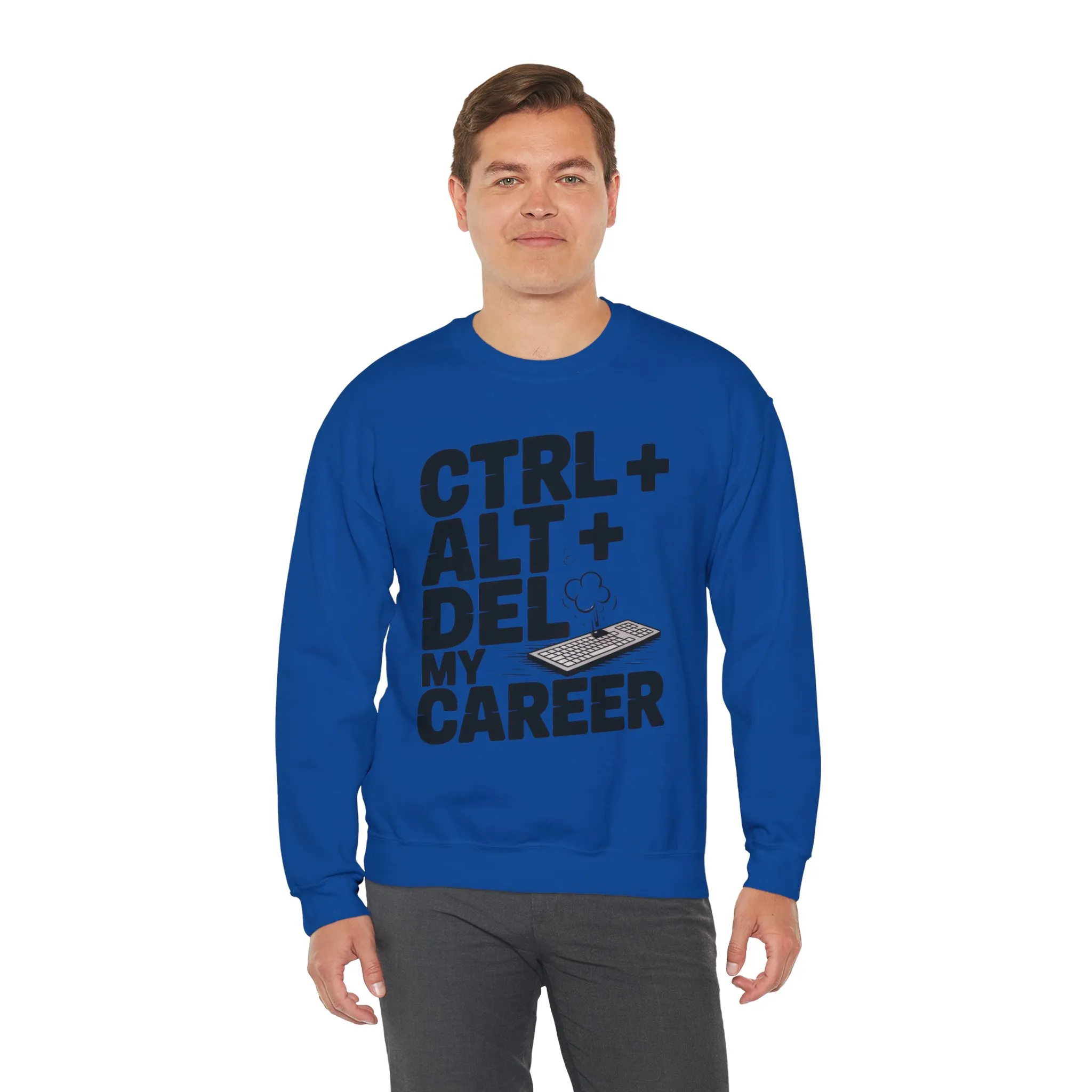 Ctrl Alt Del My Career Sweatshirt, Sarcastic Workwear Graphic Pullover, Funny Office Top, Men's Heavy Blend™ Crewneck Sweatshirt - Image 27