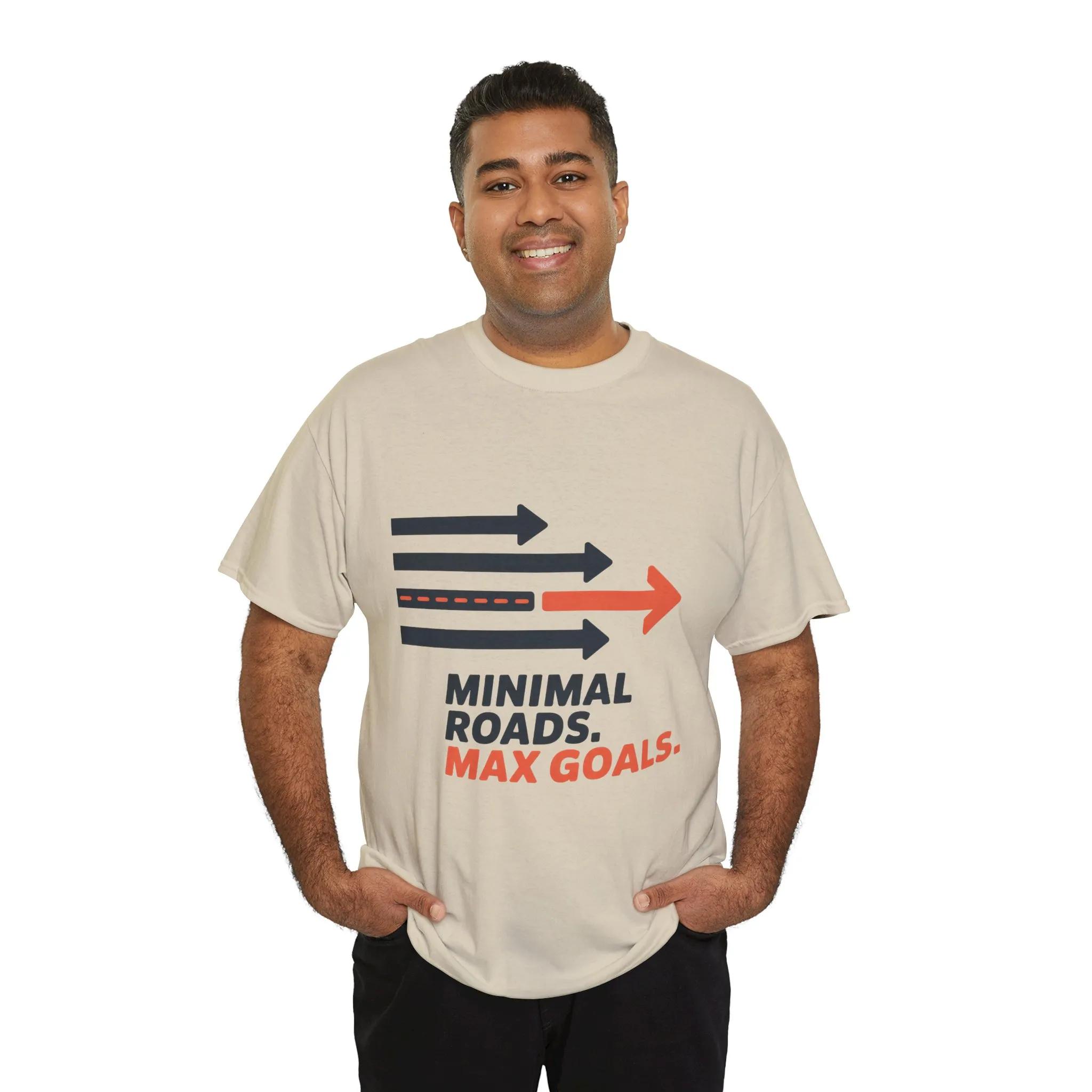 Minimal Roads Max Goals Motivational Mens T-Shirt, Urban Style Graphic Tee - Image 6