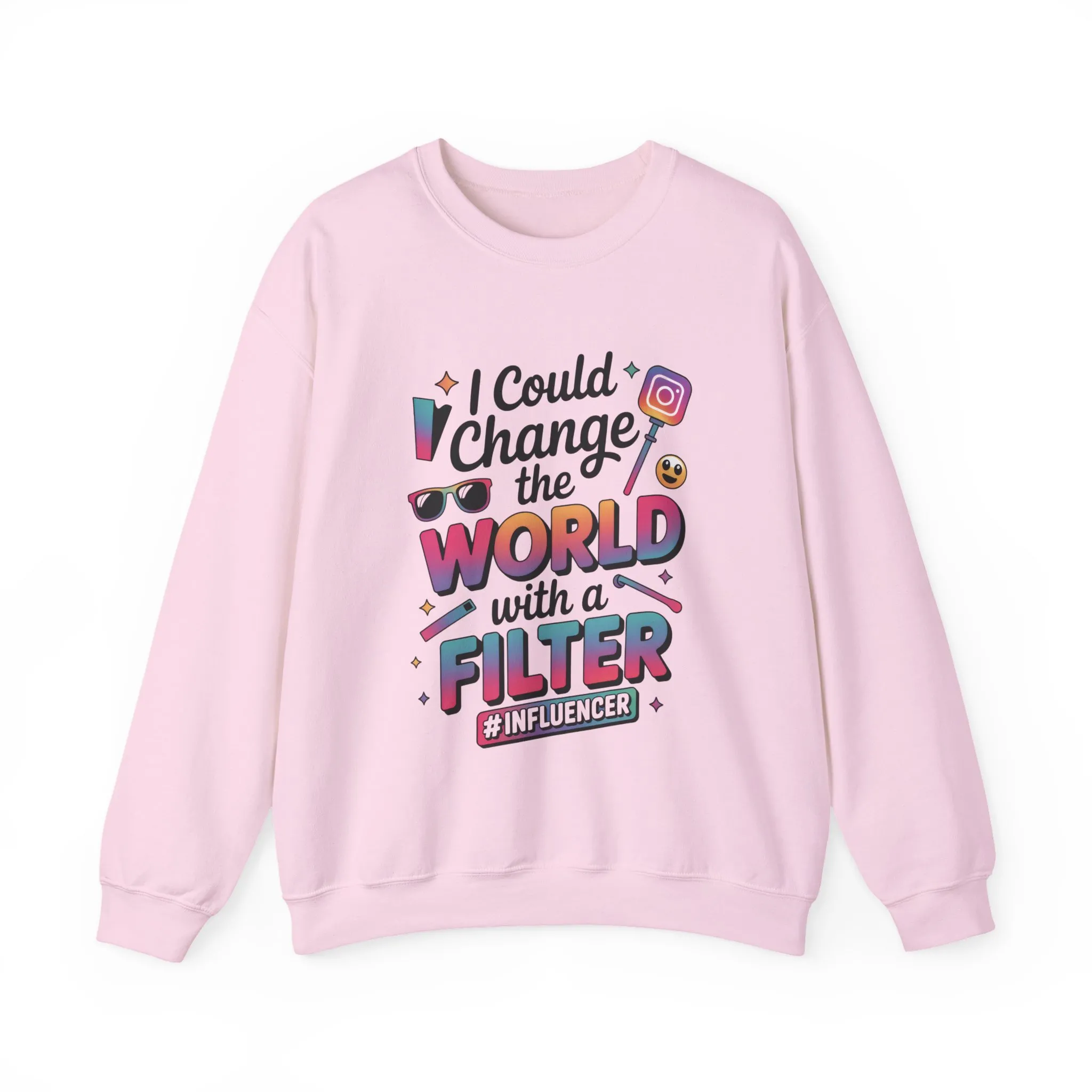 Womens Heavy Blend™ Crewneck Sweatshirt, Womens Influencer Sweatshirt, Funny Social Media Pullover, Cute Trendy Graphic Top - Image 2