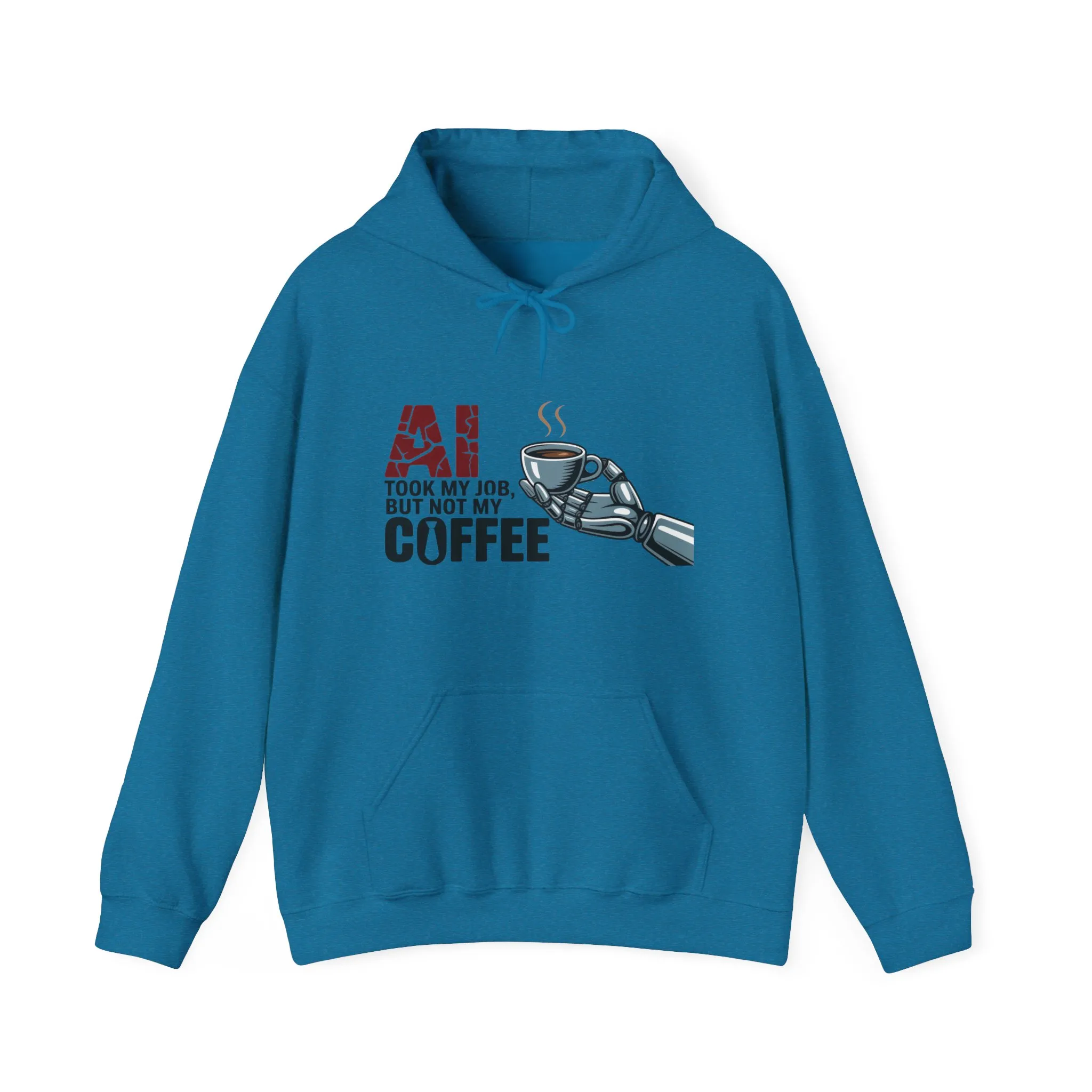 AI Coffee Hoodie, Funny Robot Humor Pullover, Geek Job Joke Sweatshirt Gift, Men's Heavy Blend™ Hooded Sweatshirt, Sarcastic Work Shirt - Image 21