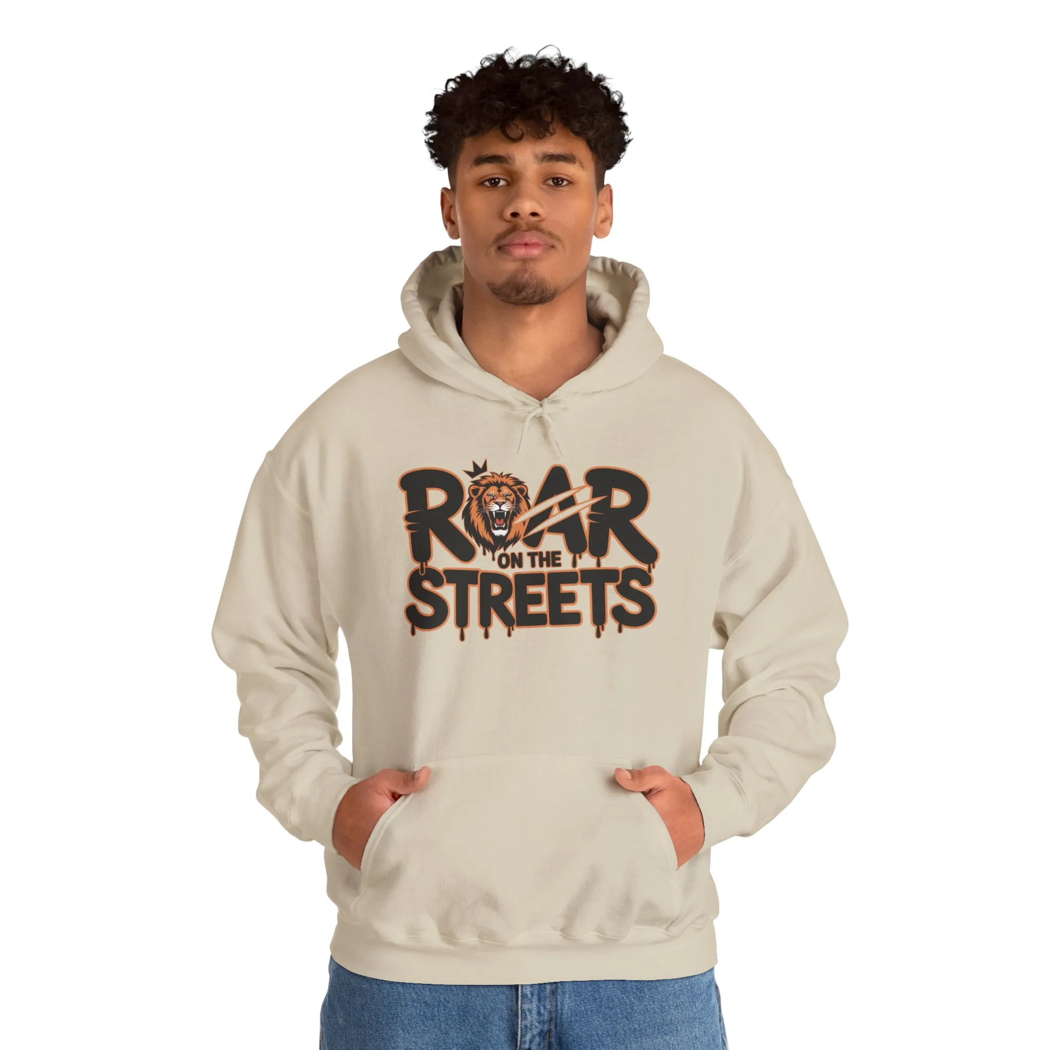 Mens Heavy Blend™ Hooded Sweatshirt, Roar on the Streets Lion Hoodie Mens Bold Streetwear - Image 11