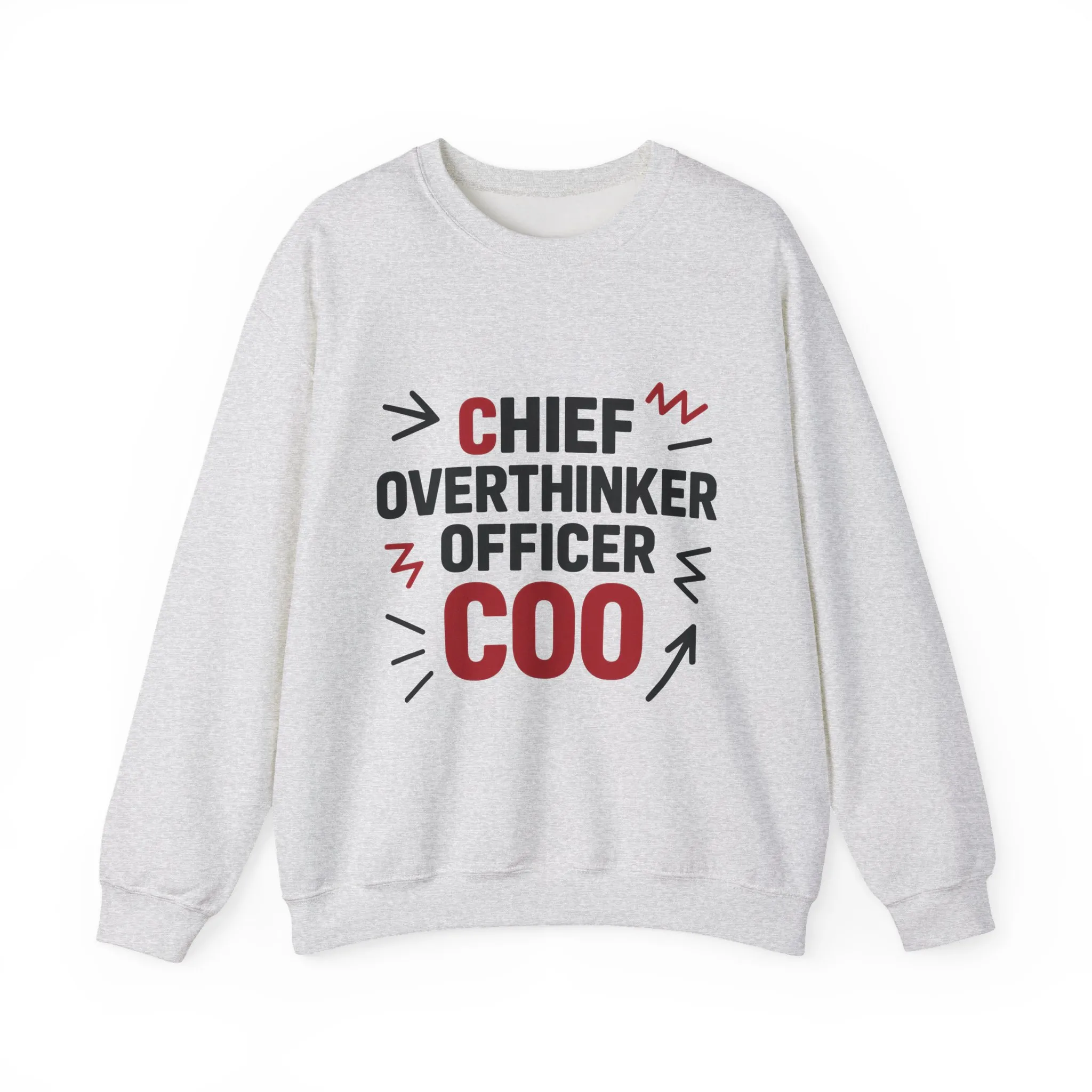 Chief Overthinker Officer Men's Sweatshirt, COO Funny Office Humor Graphic Pullover, Men's Heavy Blend™ Crewneck Sweatshirt - Image 5