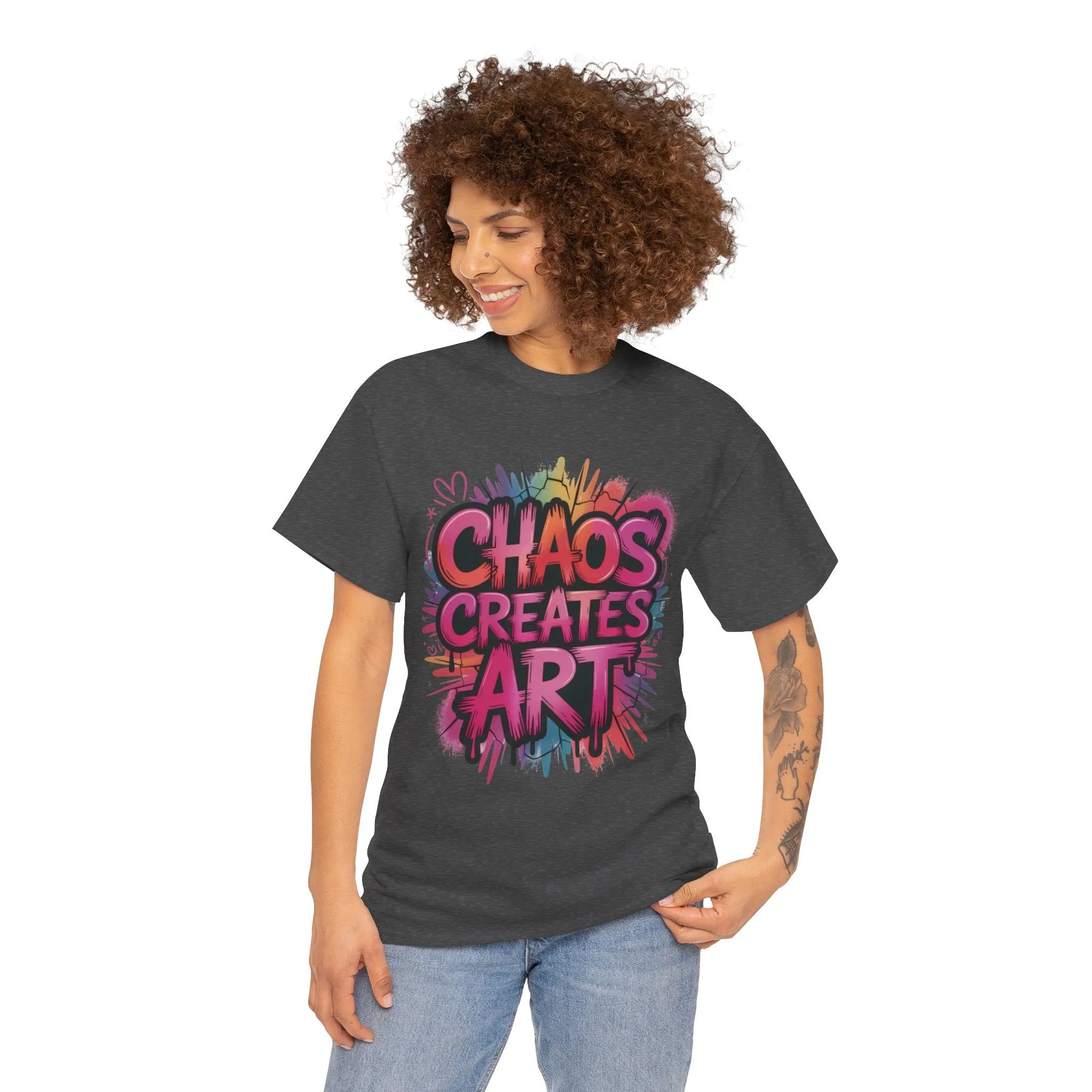 Chaos Creates Art Colorful Graffiti Womens Graphic Tee, Graffiti Shirt, Streetwear Tee - Image 11