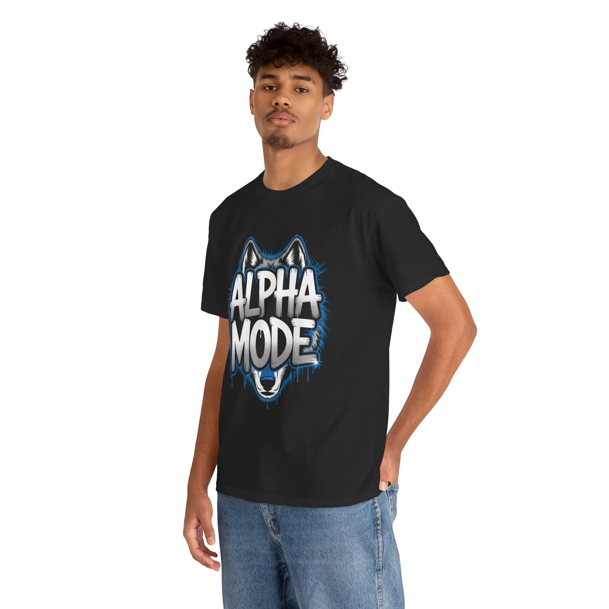 Alpha Mode Wolf Graphic Mens T-Shirt Streetwear, Alpha Tee, Wolf Tee, Street Tee, Wolf Art - Image 6
