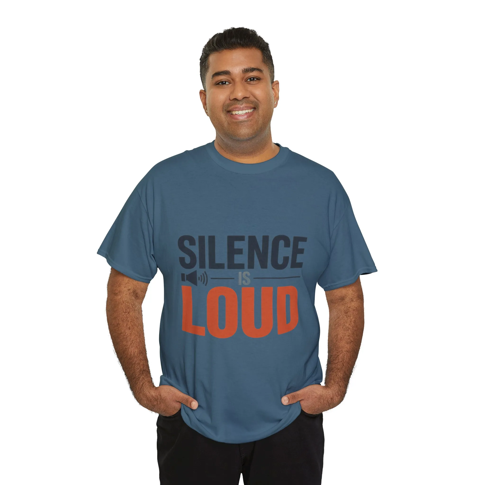 Silence Is Loud Motivational Quote Mens T-Shirt, Silence Tee, ironic Tee, Graphic Tee - Image 21