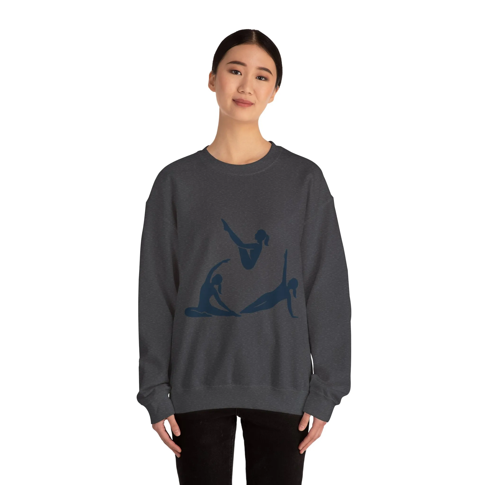 Womens Heavy Blend™ Crewneck Sweatshirt, Womens Pilates Sweatshirt, Yoga Fitness Graphic Pullover, Cute Workout Gym Top, Yoga Lover Gift - Image 8