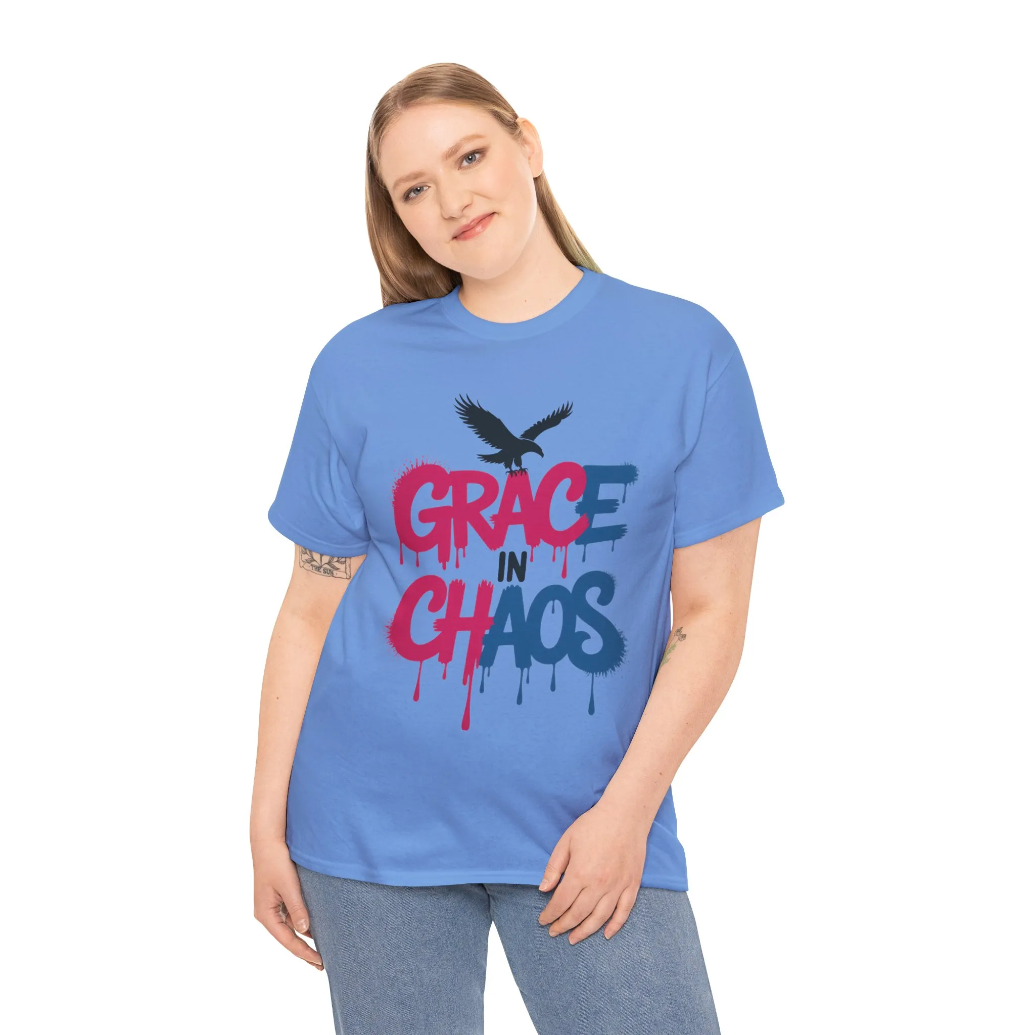 Women's Graffiti T-Shirt, Grace in Chaos Dripping Street Art Tee, Bold Urban Graphic Shirt - Image 15