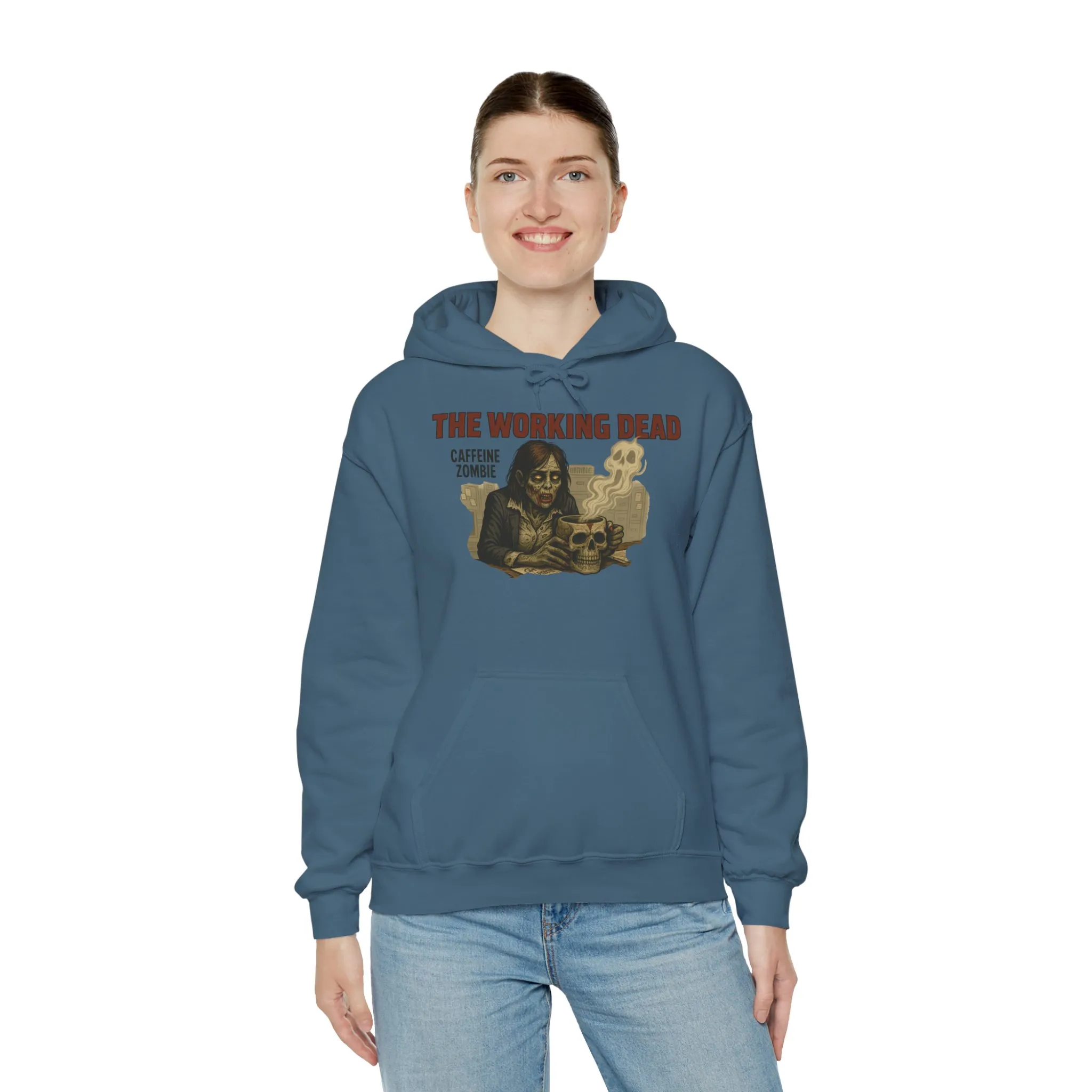 The Working Dead Women's Zombie Hoodie, Work Humor Hoodie, Halloween Work Top, Coffee Zombie Hoodie - Image 24