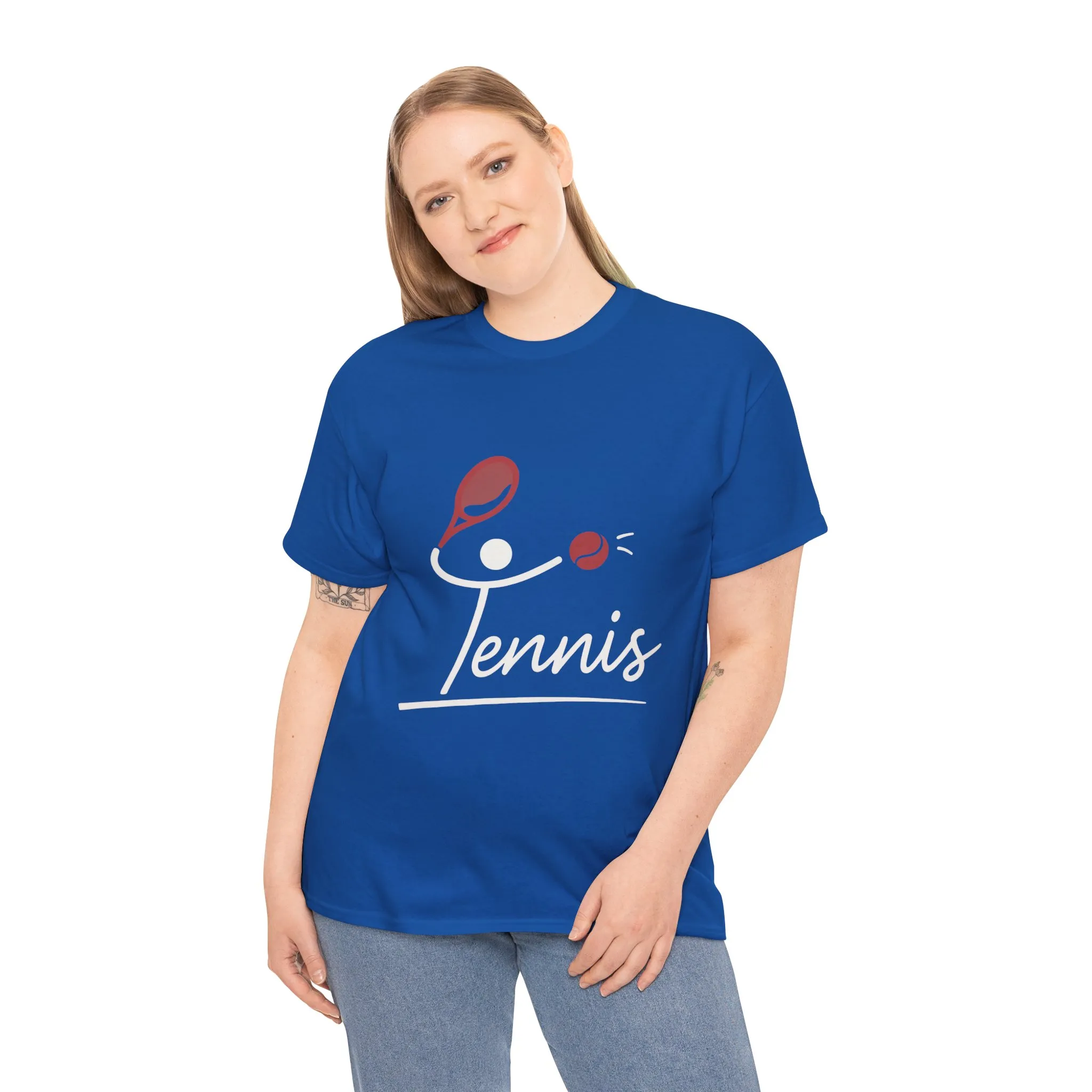 Womens Heavy Cotton Tee, Womens Tennis Graphic T-Shirt, Cute Sports Tee, Funny Workout Gym Top for Women - Image 15
