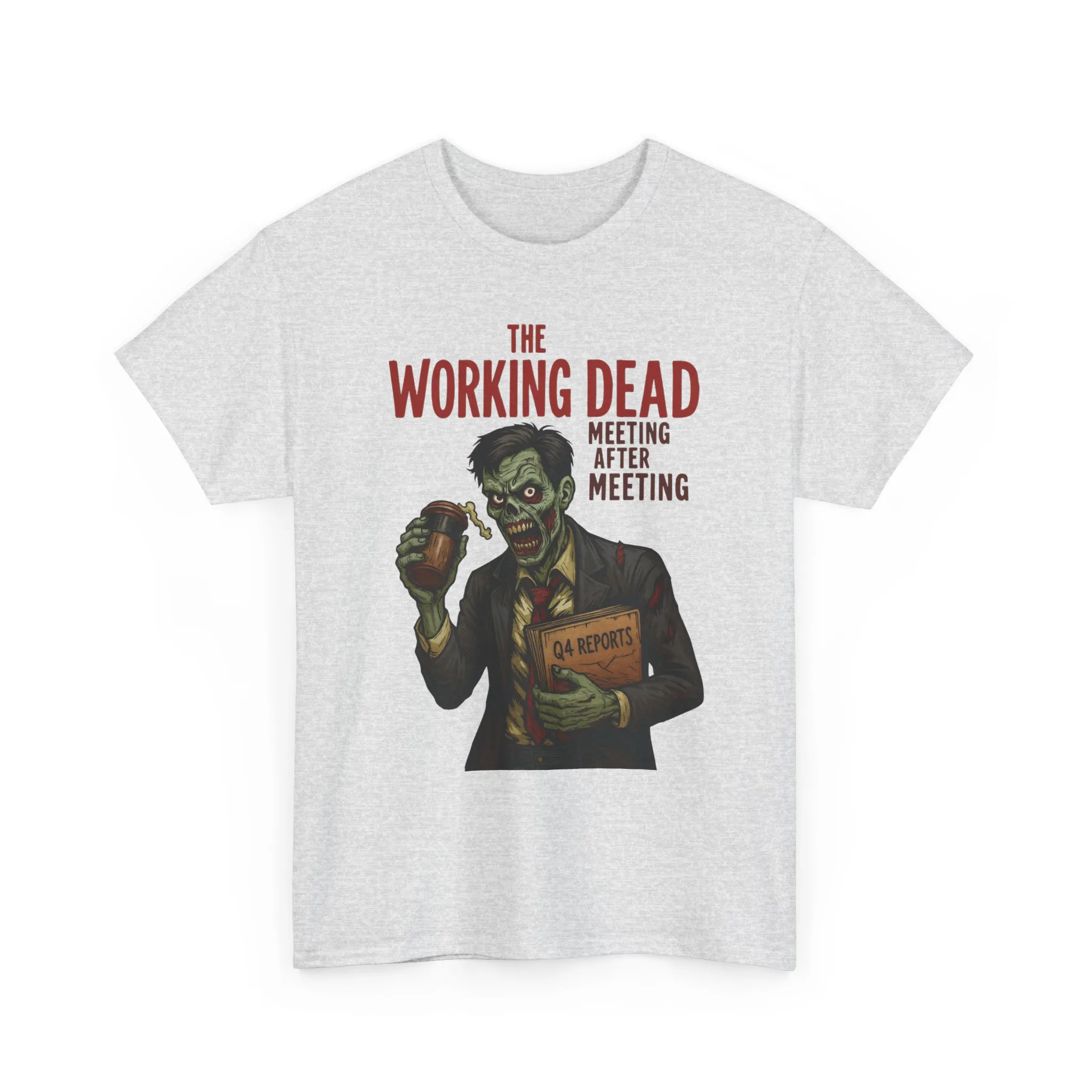 The Working Dead Men's Funny Zombie Work T-Shirt, Office Humor Tee, Meeting Joke Shirt, Halloween Office Tee - Image 6