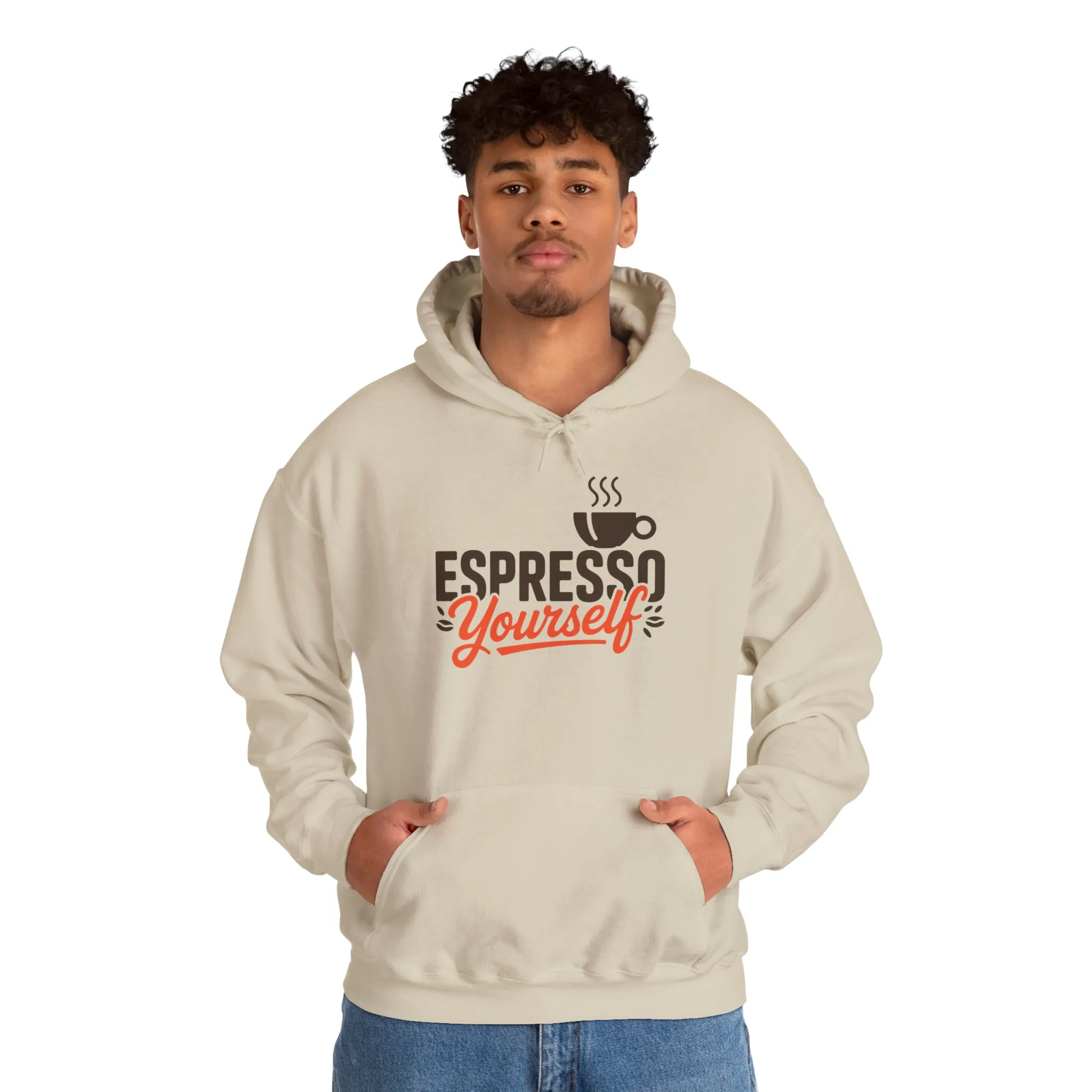 Mens Heavy Blend™ Hooded Sweatshirt, Espresso Yourself Mens Hoodie, Coffee Lover Funny Graphic Pullover