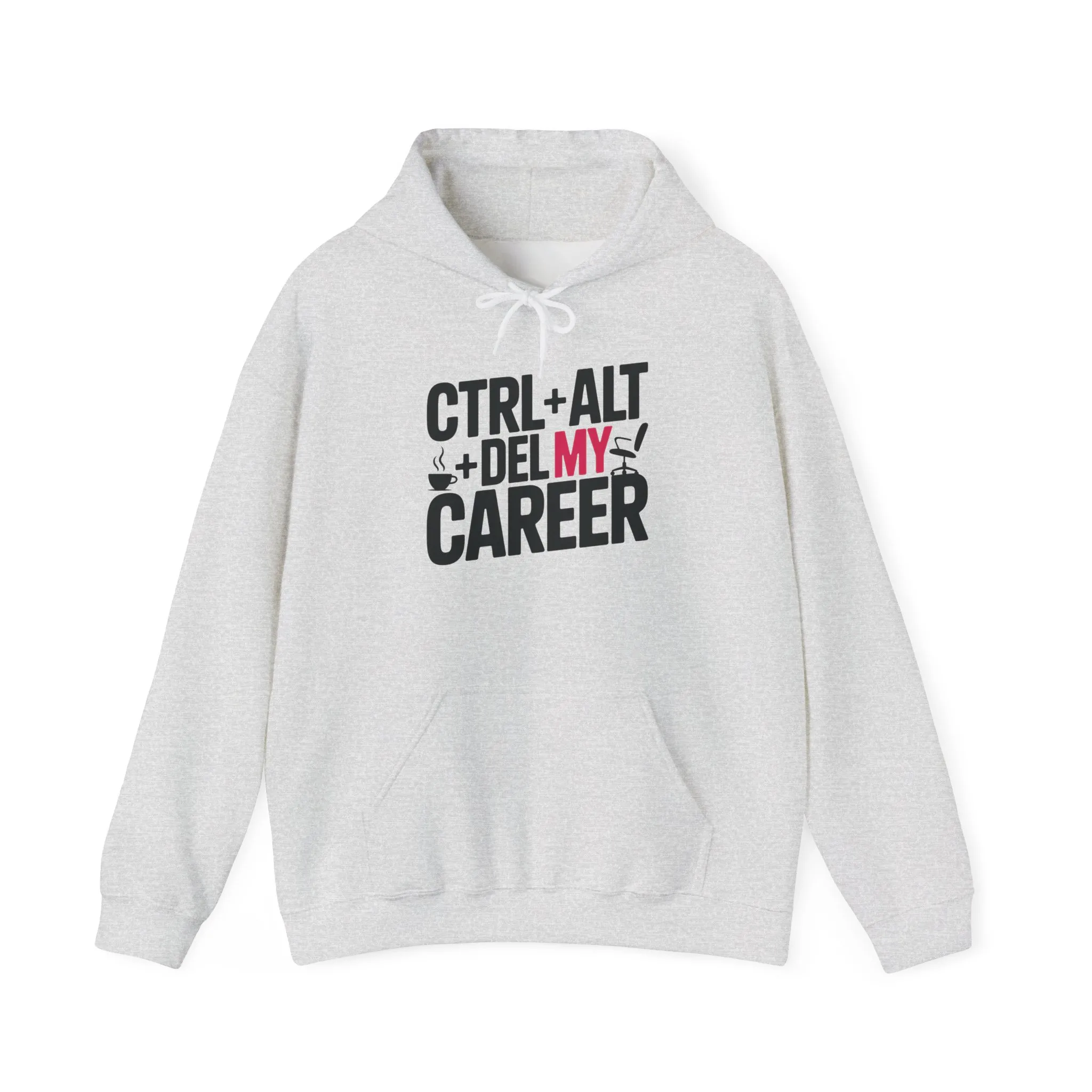 Ctrl Alt Del My Career Hoodie, Funny Geek Workwear, Sarcastic Office Humor Pullover, Women's Heavy Blend™ Hooded Sweatshirt - Image 6