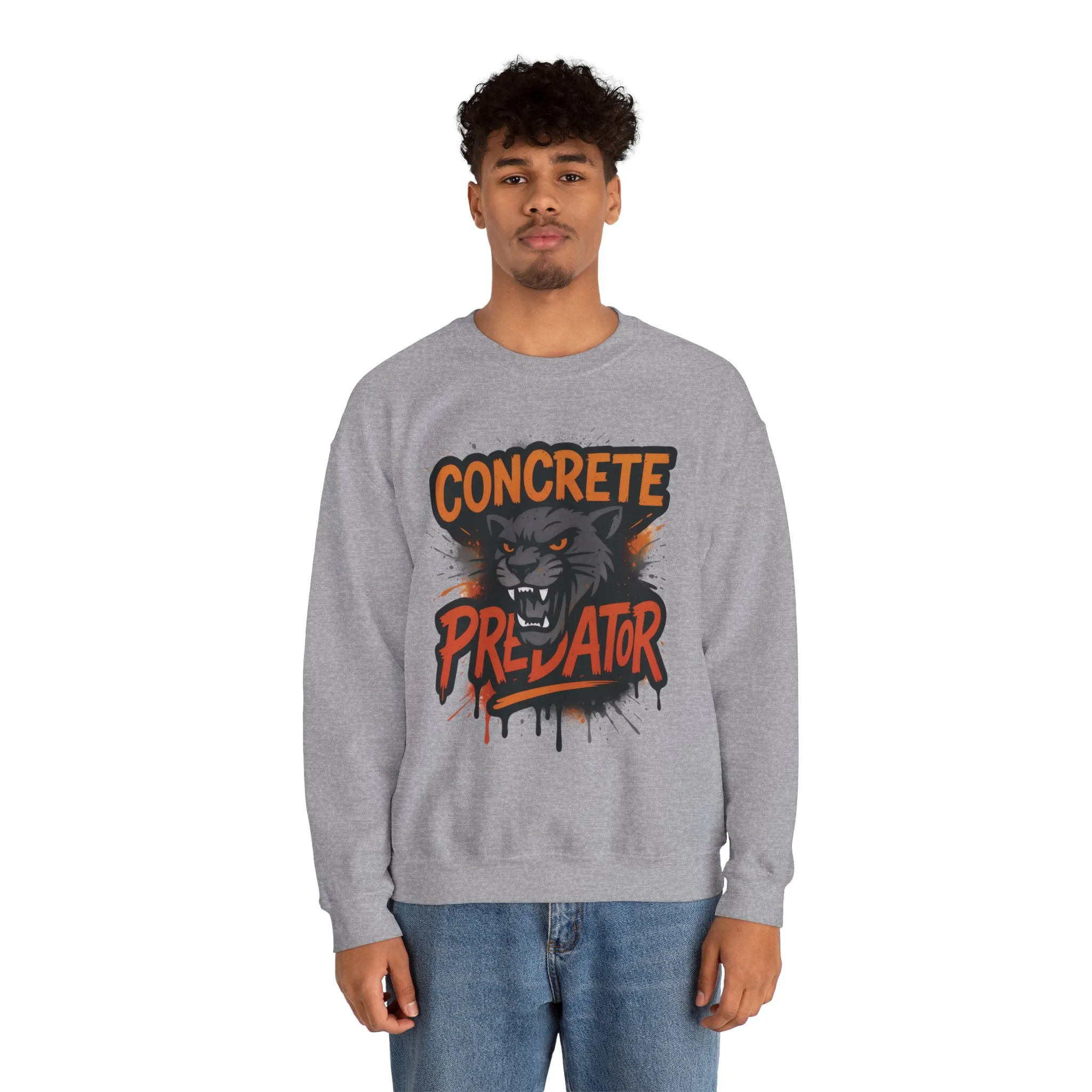 Mens Heavy Blend™ Crewneck Sweatshirt, Concrete Predator Mens Panther Crewneck Sweatshirt - Image 11