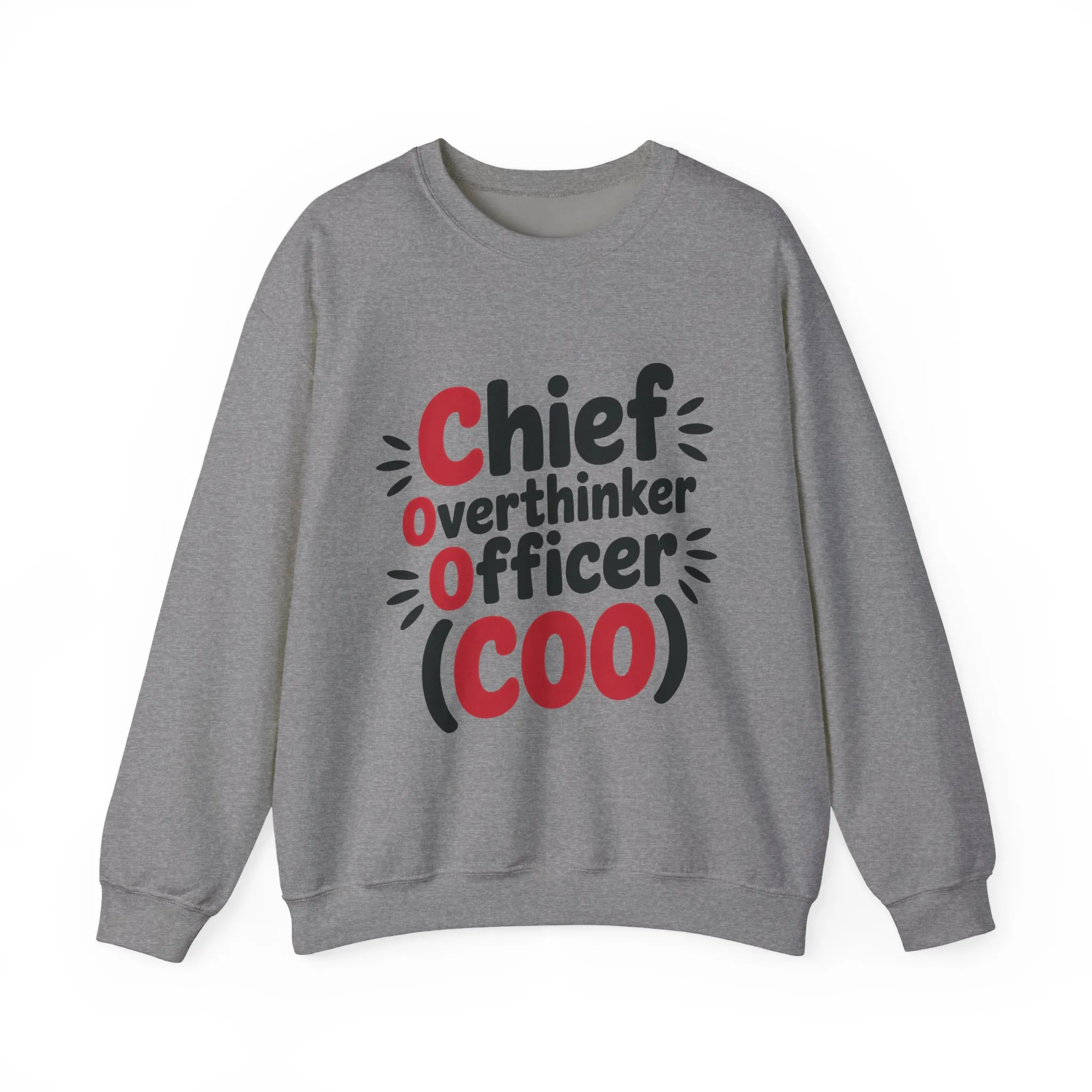 Chief Overthinker Officer Women's Sweatshirt, COO Funny Office Humor Graphic Pullover, Women's Heavy Blend™ Crewneck Sweatshirt - Image 11