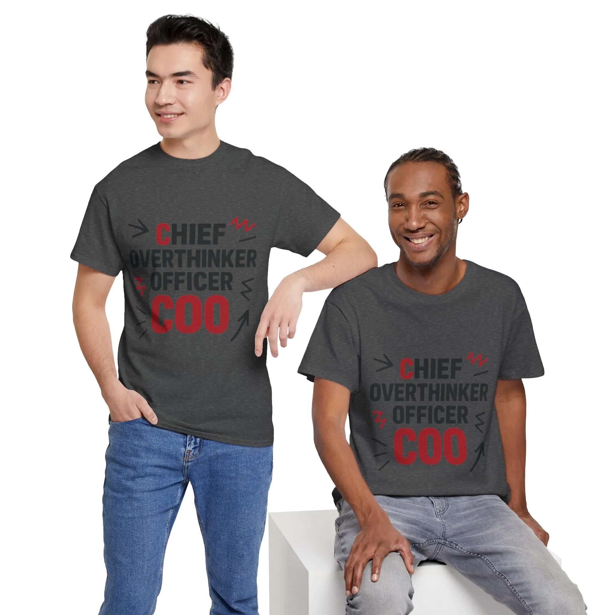 Men's COO T-Shirt, Chief Overthinker Officer Funny Graphic Tee, Office Humor Shirt for Him - Image 17