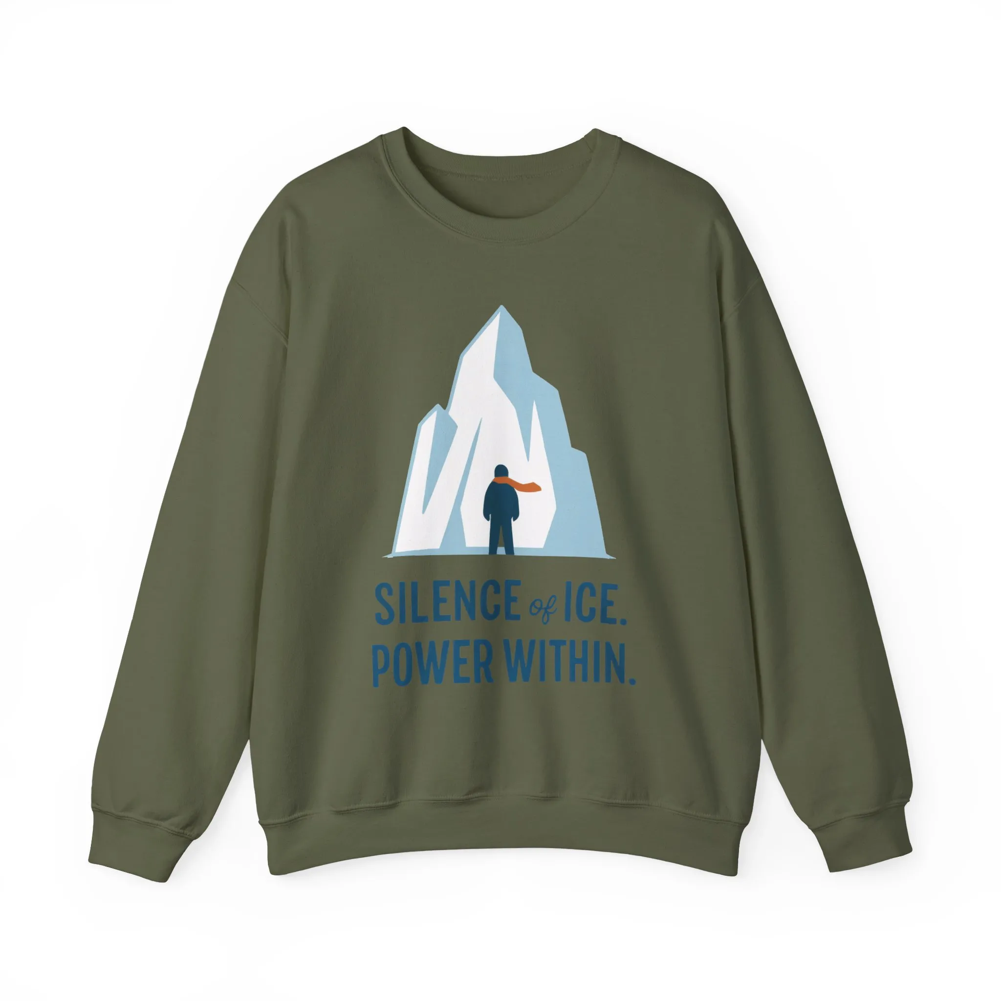 Mens Heavy Blend™ Crewneck Sweatshirt, Silence of Ice Power Within Sweatshirt, Nordic Iceberg Minimalist Pullover - Image 13