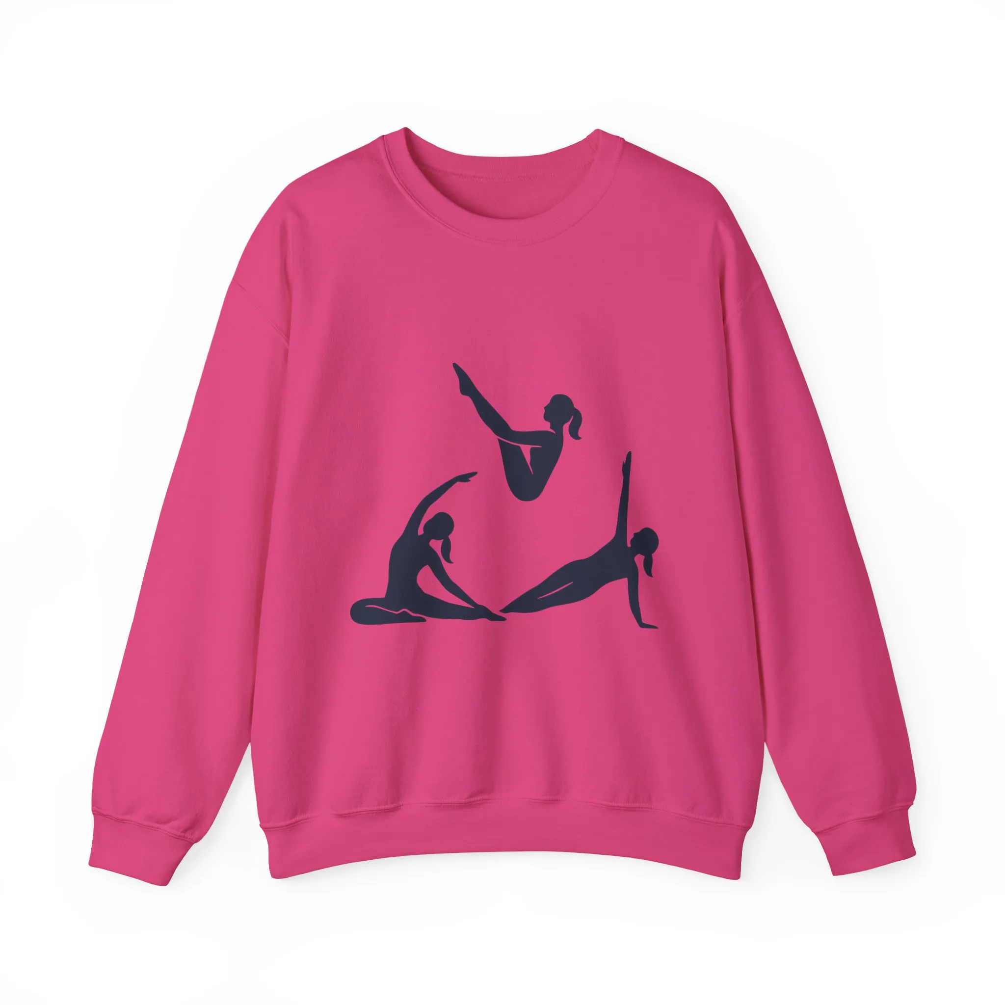 Womens Heavy Blend™ Crewneck Sweatshirt, Womens Pilates Sweatshirt, Yoga Fitness Graphic Pullover, Cute Workout Gym Top, Yoga Lover Gift - Image 2