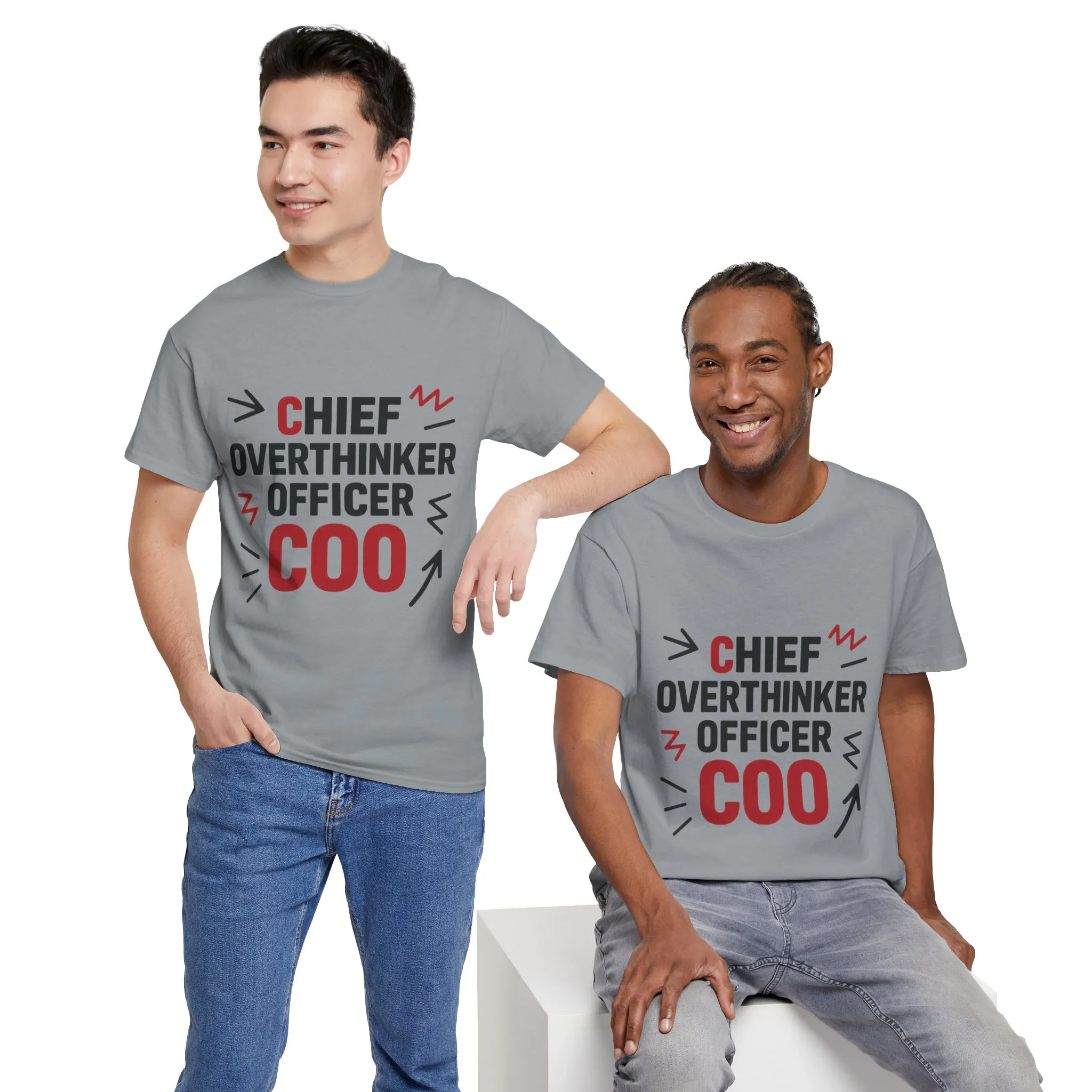 Men's COO T-Shirt, Chief Overthinker Officer Funny Graphic Tee, Office Humor Shirt for Him - Image 11