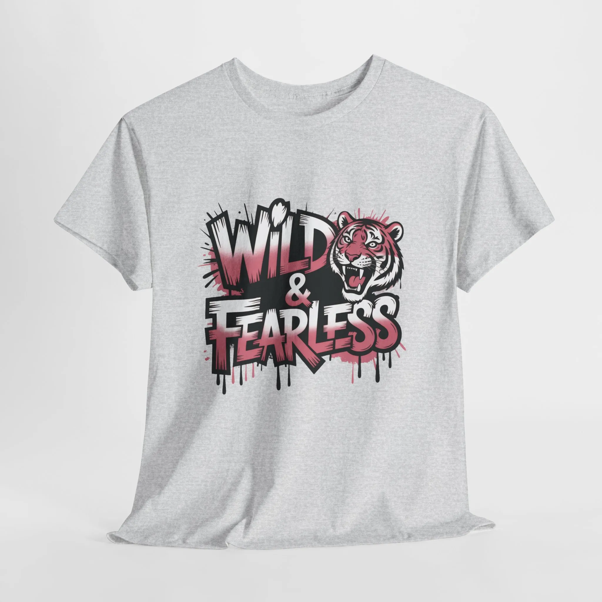 Women's Wild & Fearless T-Shirt, Tiger Graphic Graffiti Tee, Bold Urban Streetwear Top - Image 4