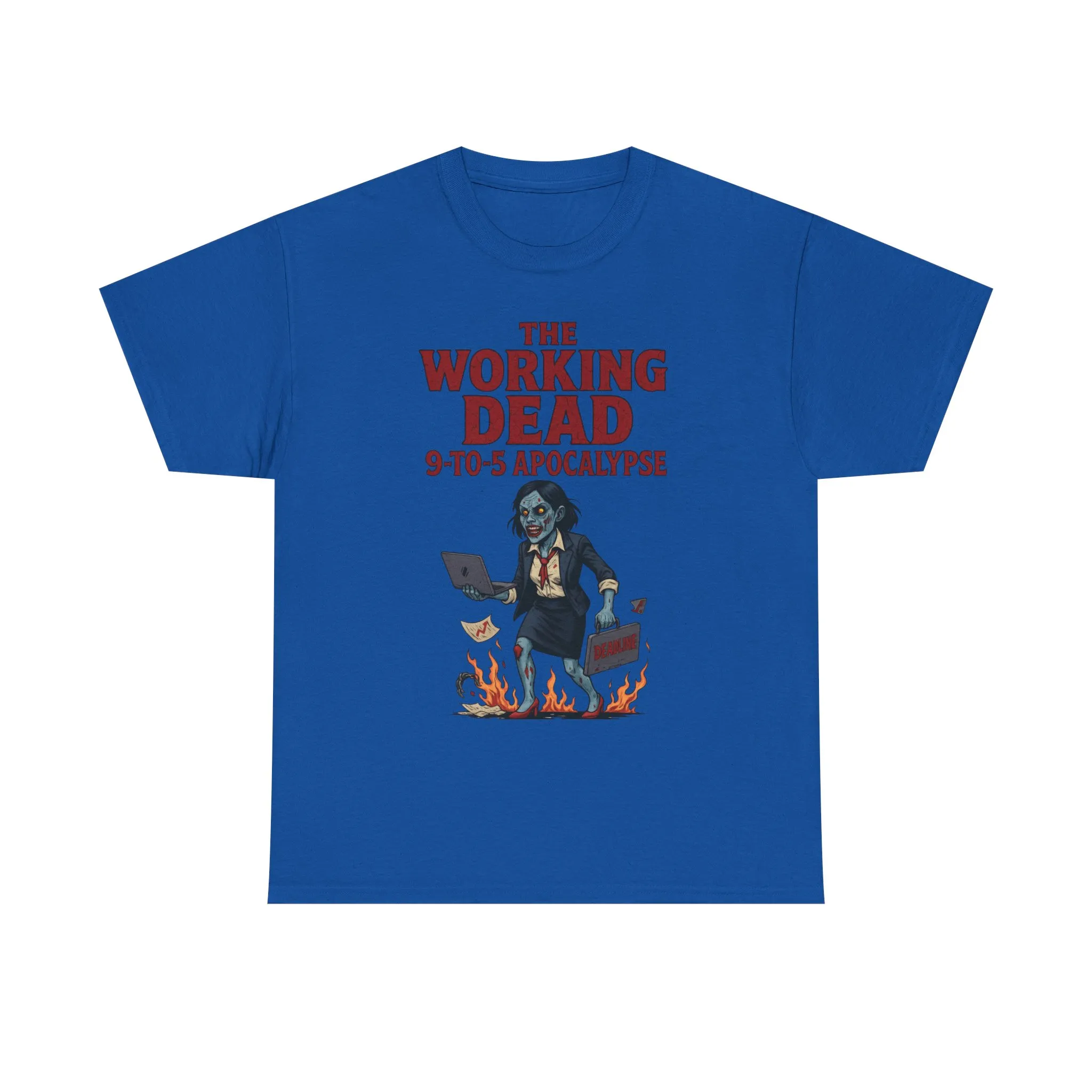 The Working Dead 9-to-5 Apocalypse Women's T-Shirt, Horror Office Zombie Top, Halloween Office Humor - Image 18