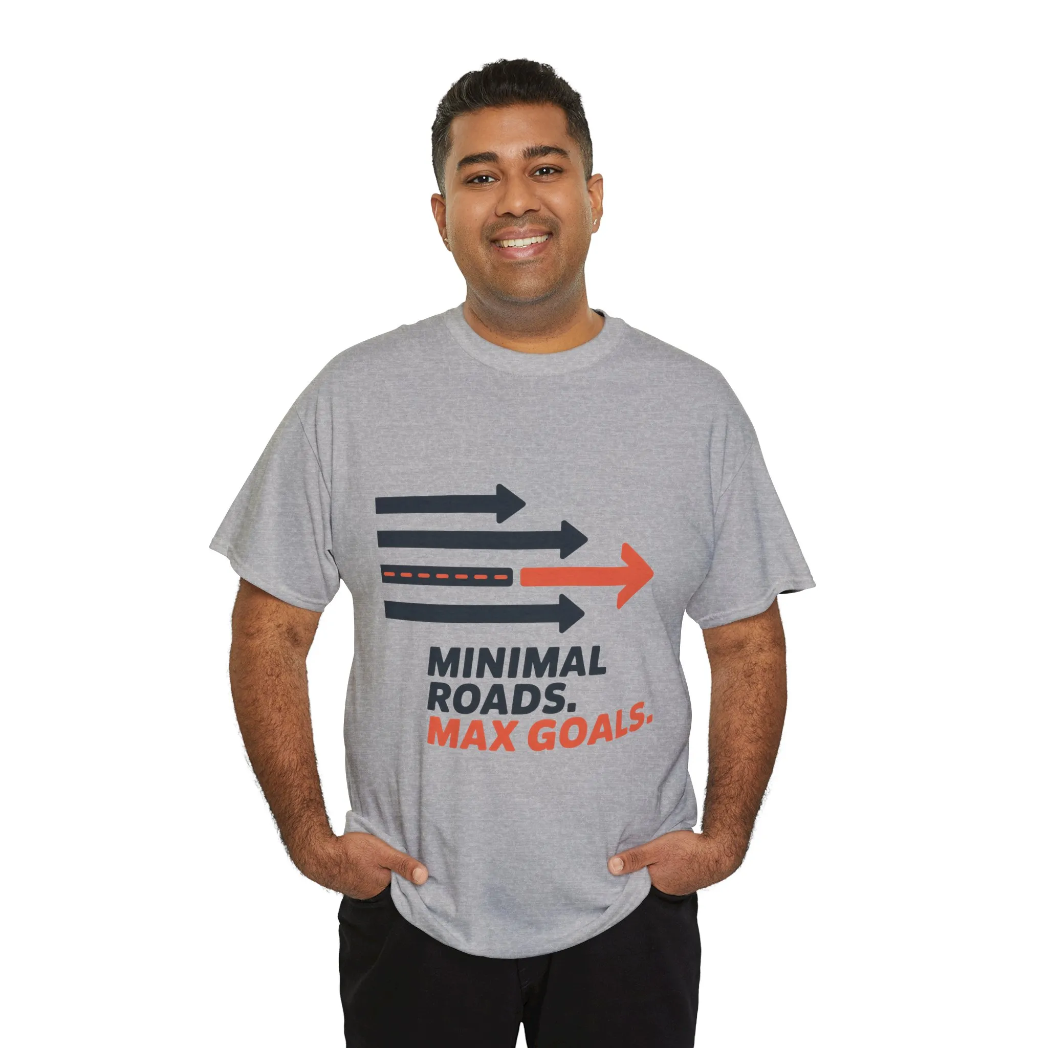 Minimal Roads Max Goals Motivational Mens T-Shirt, Urban Style Graphic Tee - Image 9