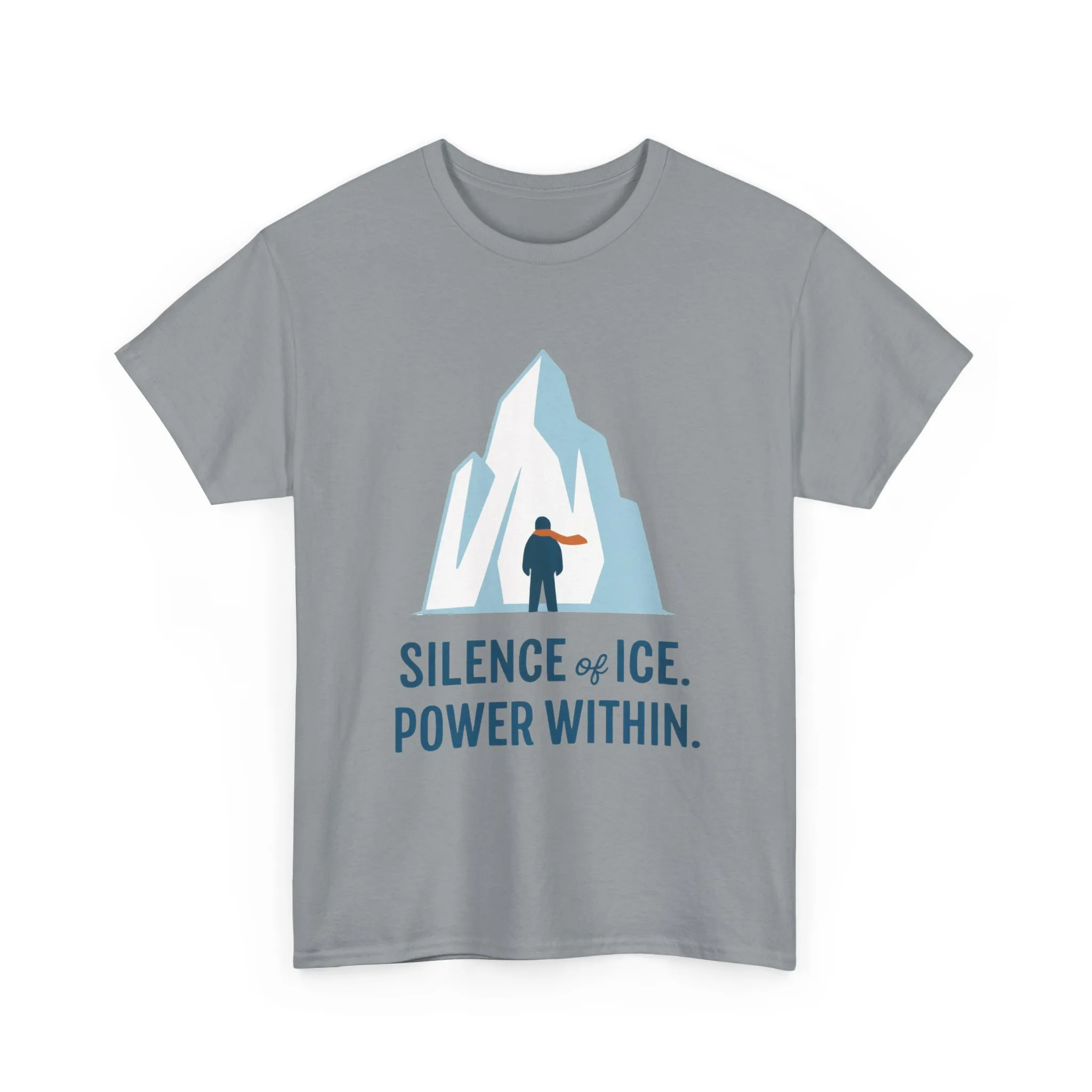 Silence of Ice Power Within Mens T-Shirt, Minimalist Nordic Iceberg Graphic Tee - Image 2