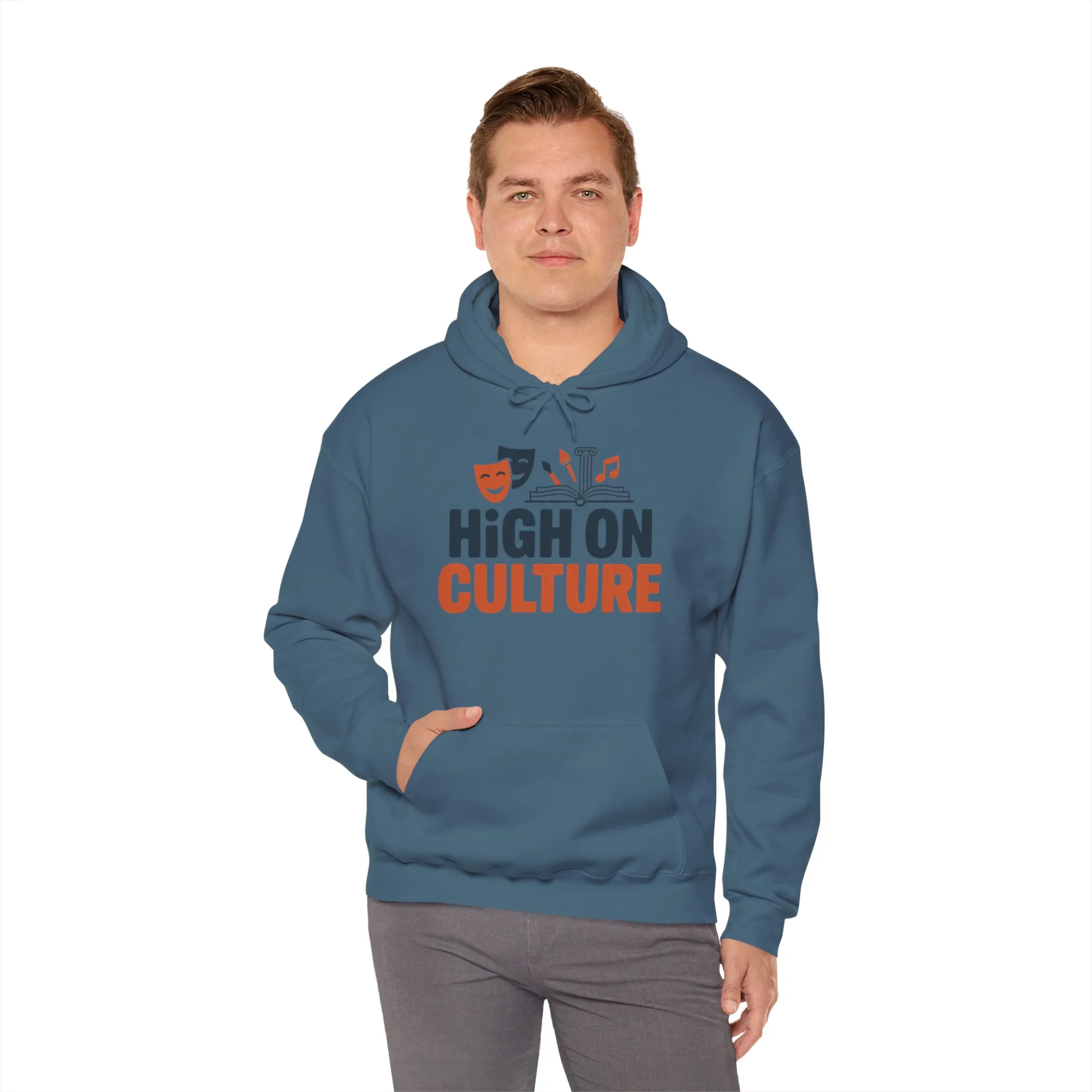 Mens Heavy Blend™ Hooded Sweatshirt, High on Culture Mens Hoodie, Funny Smart Graphic Hoodie - Image 28