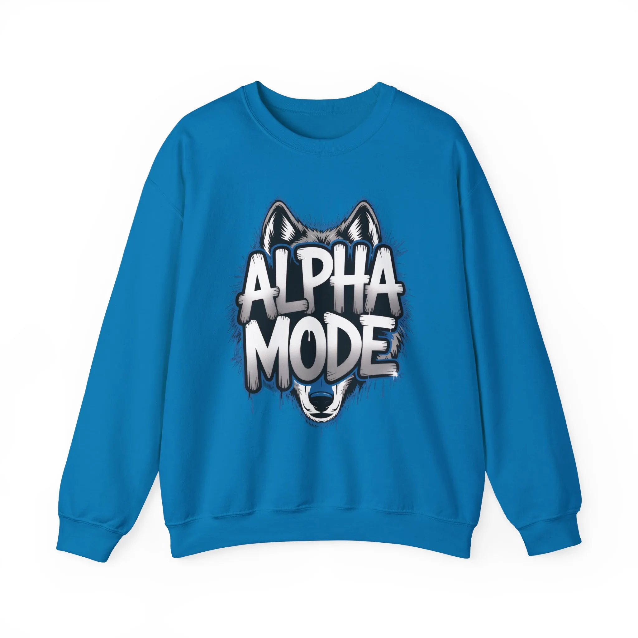 Mens Heavy Blend™ Crewneck Sweatshirt, Alpha Mode Mens Wolf Graphic Crewneck Sweatshirt - Image 19