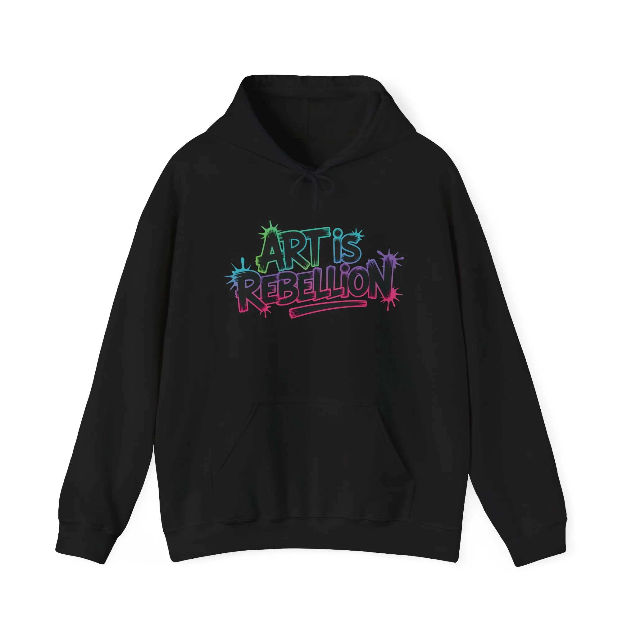 Art Is Rebellion Hoodie, Women's Graffiti Street Art Hooded Sweatshirt, Rebel Graphic Statement Pullover, Heavy Blend™ Hooded Sweatshirt - Image 7