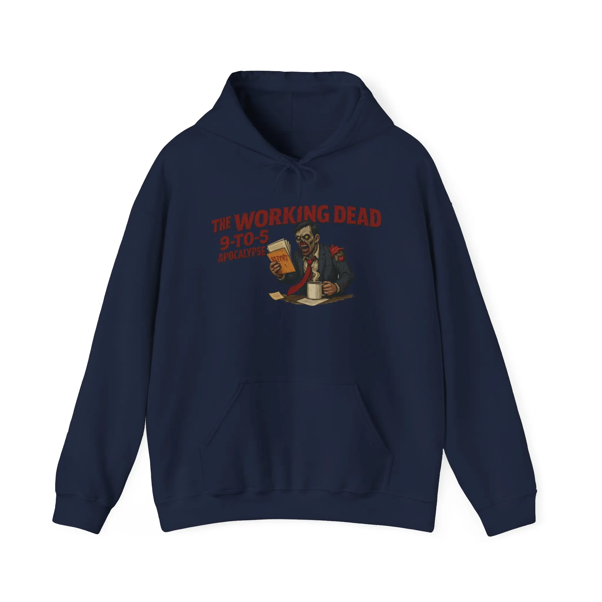 The Working Dead 9-to-5 Apocalypse Hoodie, Men's Horror Office Zombie Sweatshirt, Halloween Zombie Work Top - Image 29