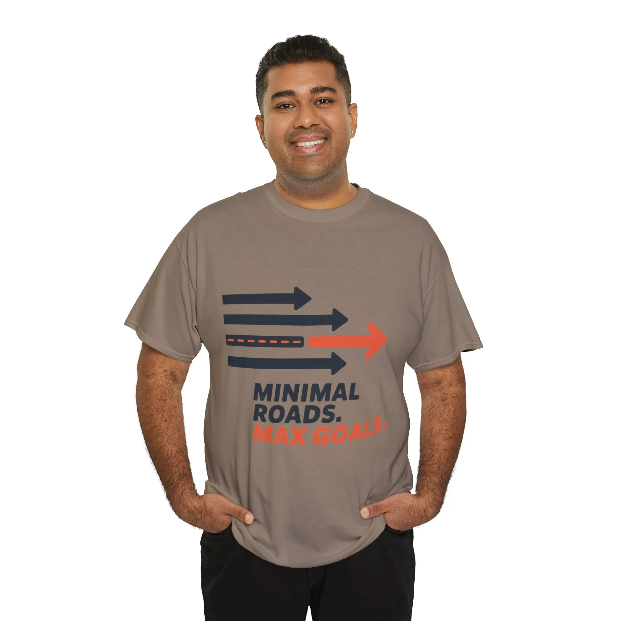 Minimal Roads Max Goals Motivational Mens T-Shirt, Urban Style Graphic Tee - Image 12