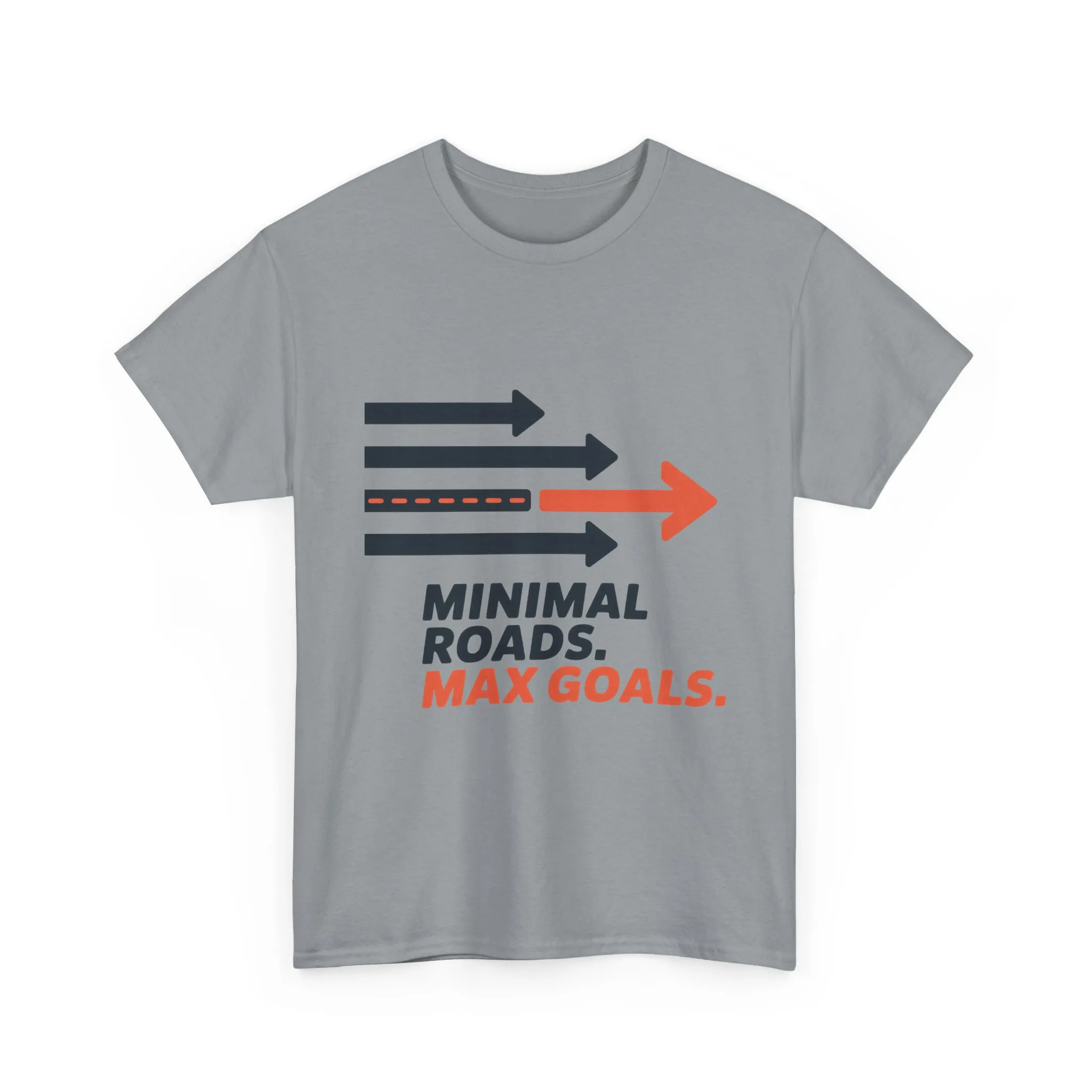 Minimal Roads Max Goals Motivational Mens T-Shirt, Urban Style Graphic Tee - Image 2