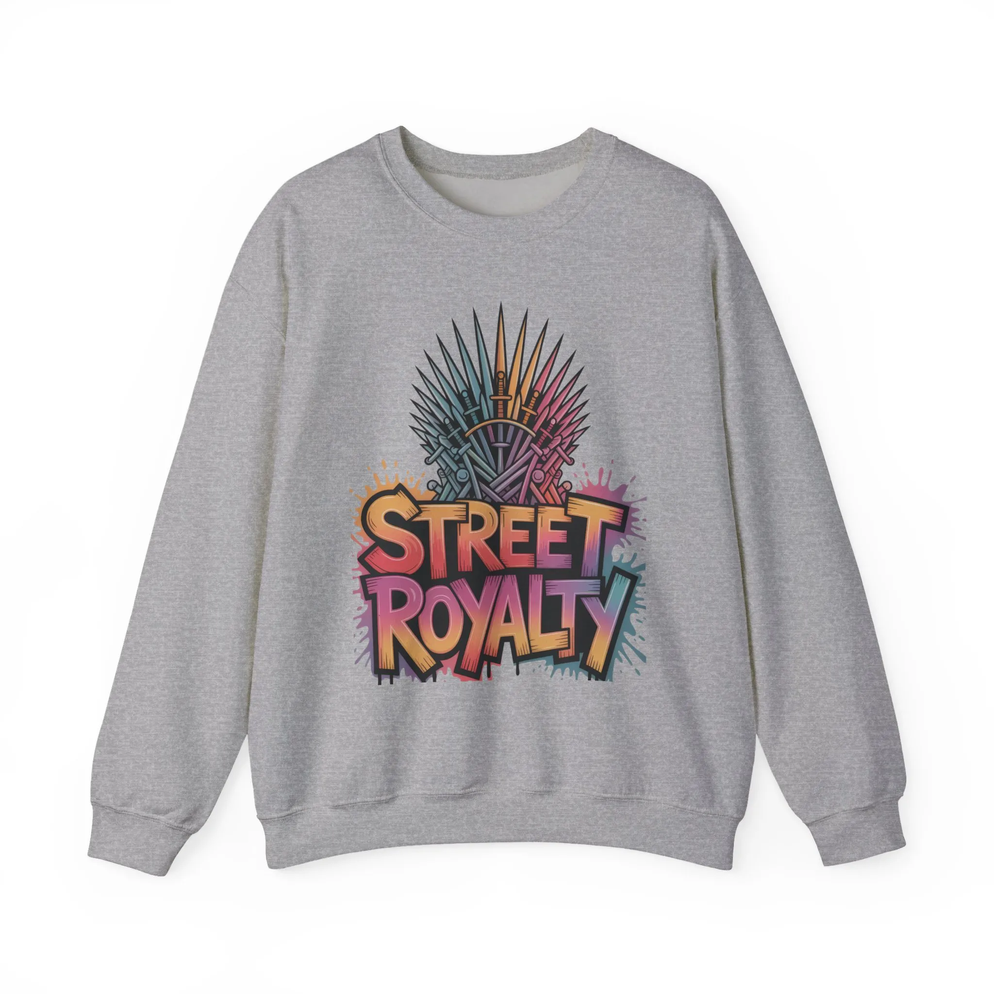 Street Royalty Women's Crewneck Sweatshirt, Graffiti Crown Graphic Pullover, Urban Streetwear Top - Image 9