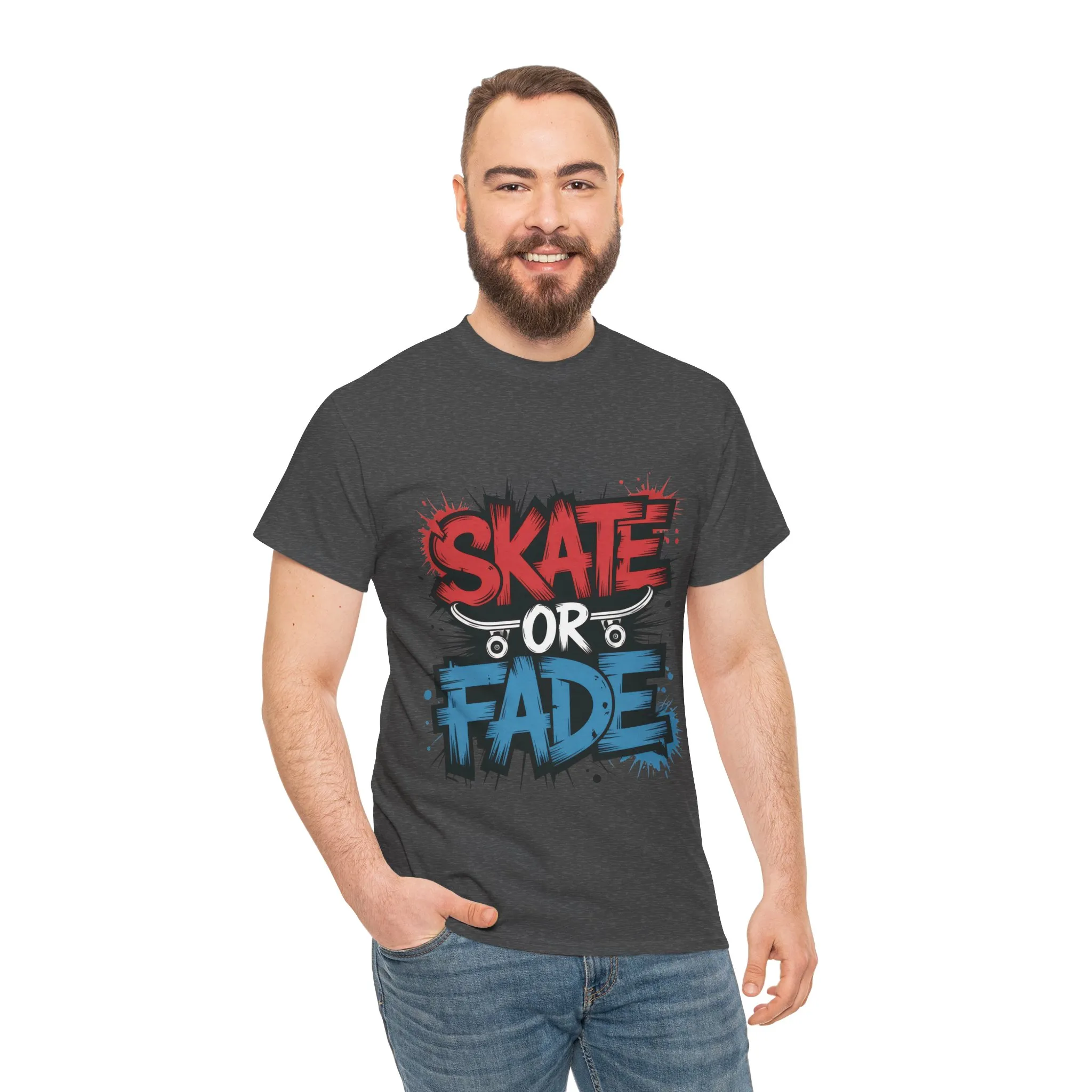 Skate Or Fade Men's T-Shirt, Graffiti Skateboarding Graphic Tee, Urban Streetwear Skater Top - Image 17