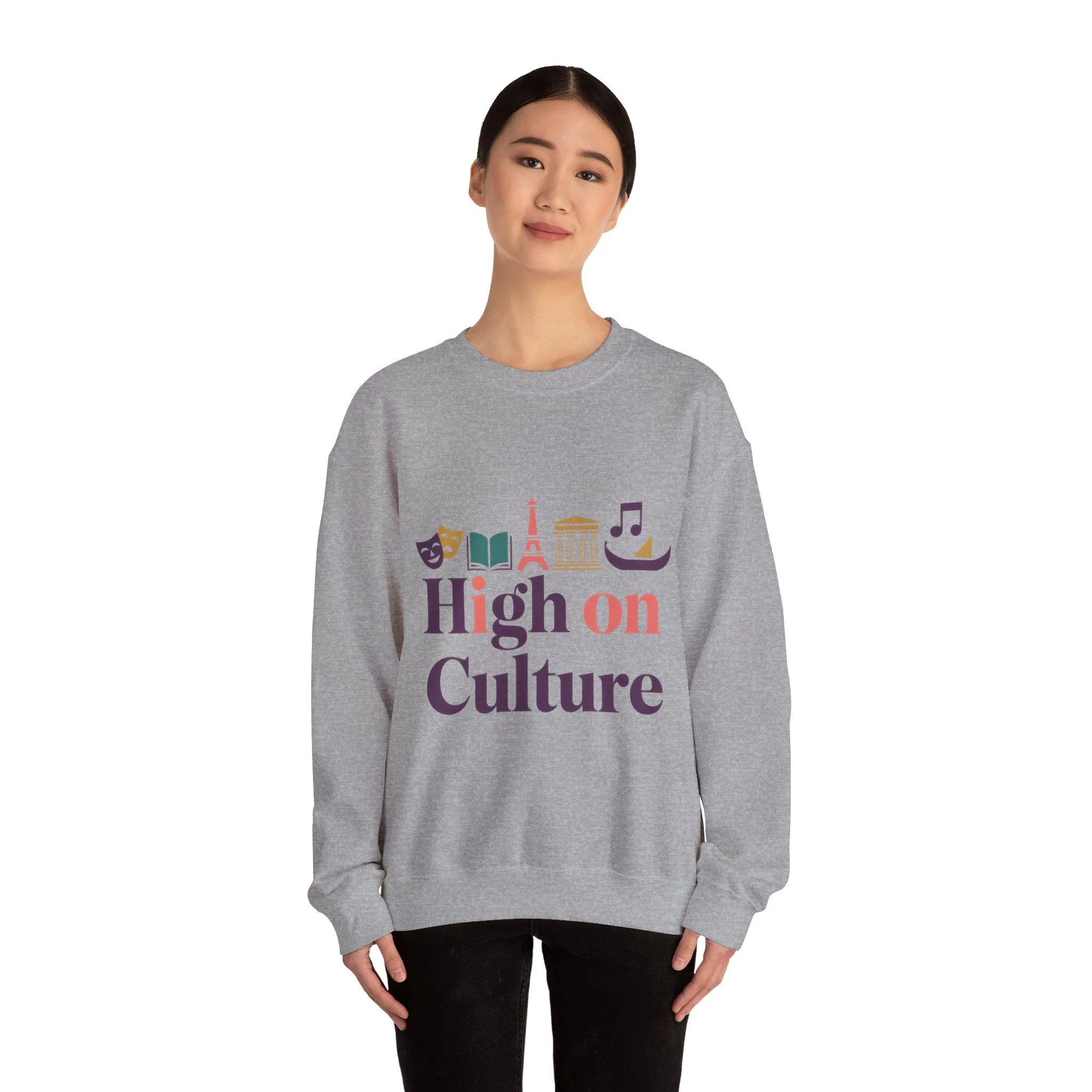 Womens Heavy Blend™ Crewneck Sweatshirt, High on Culture Womens Sweatshirt, Stylish Cultural Graphic Top - Image 11
