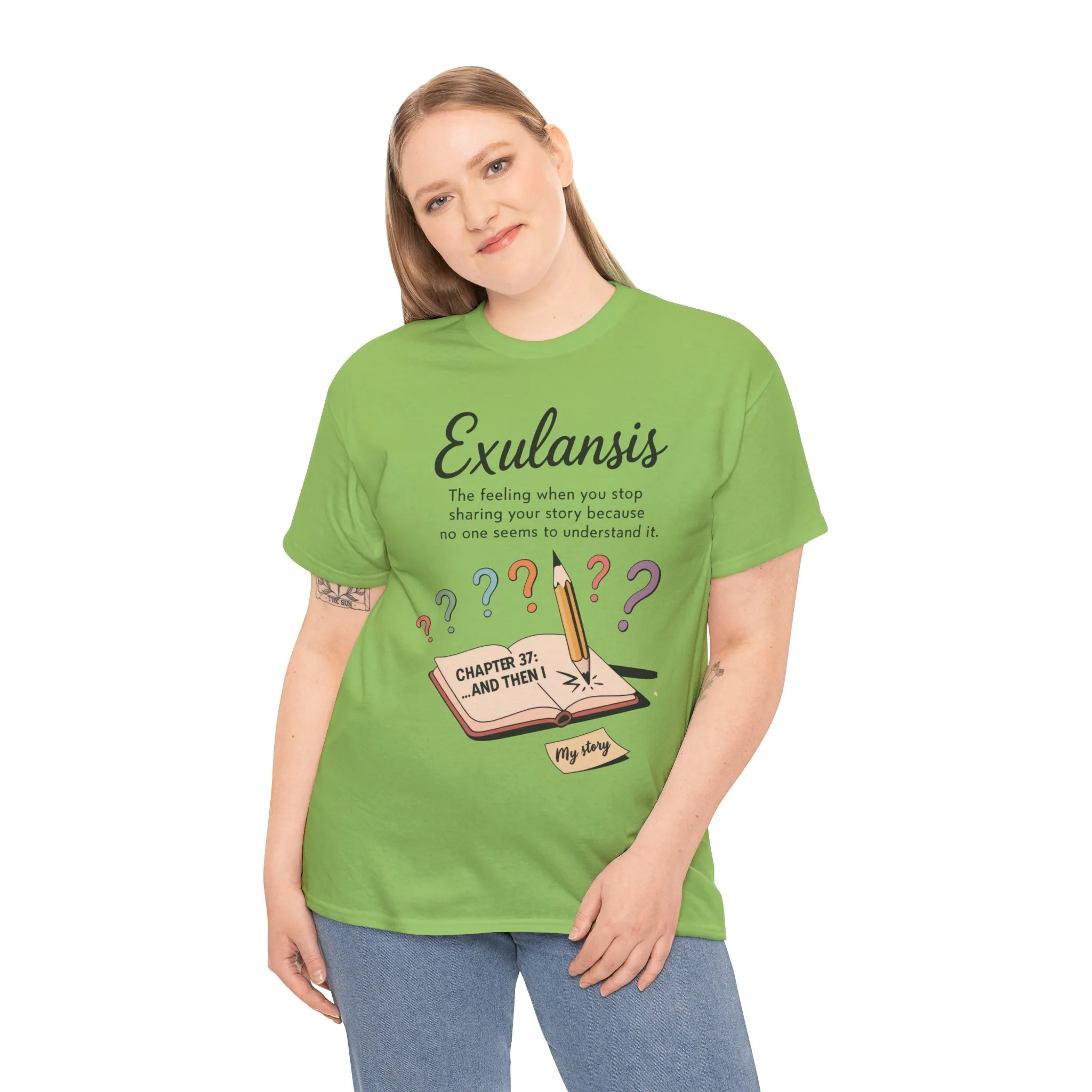Exulansis Shirt, Emotional Aesthetic Word Tee, Deep Meaning Typography Graphic Tee, Women's Heavy Cotton Tee, deep meaning t shirt - Image 11