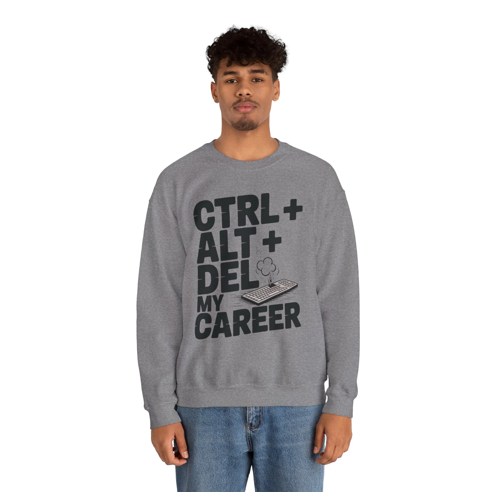 Ctrl Alt Del My Career Sweatshirt, Sarcastic Workwear Graphic Pullover, Funny Office Top, Men's Heavy Blend™ Crewneck Sweatshirt - Image 17