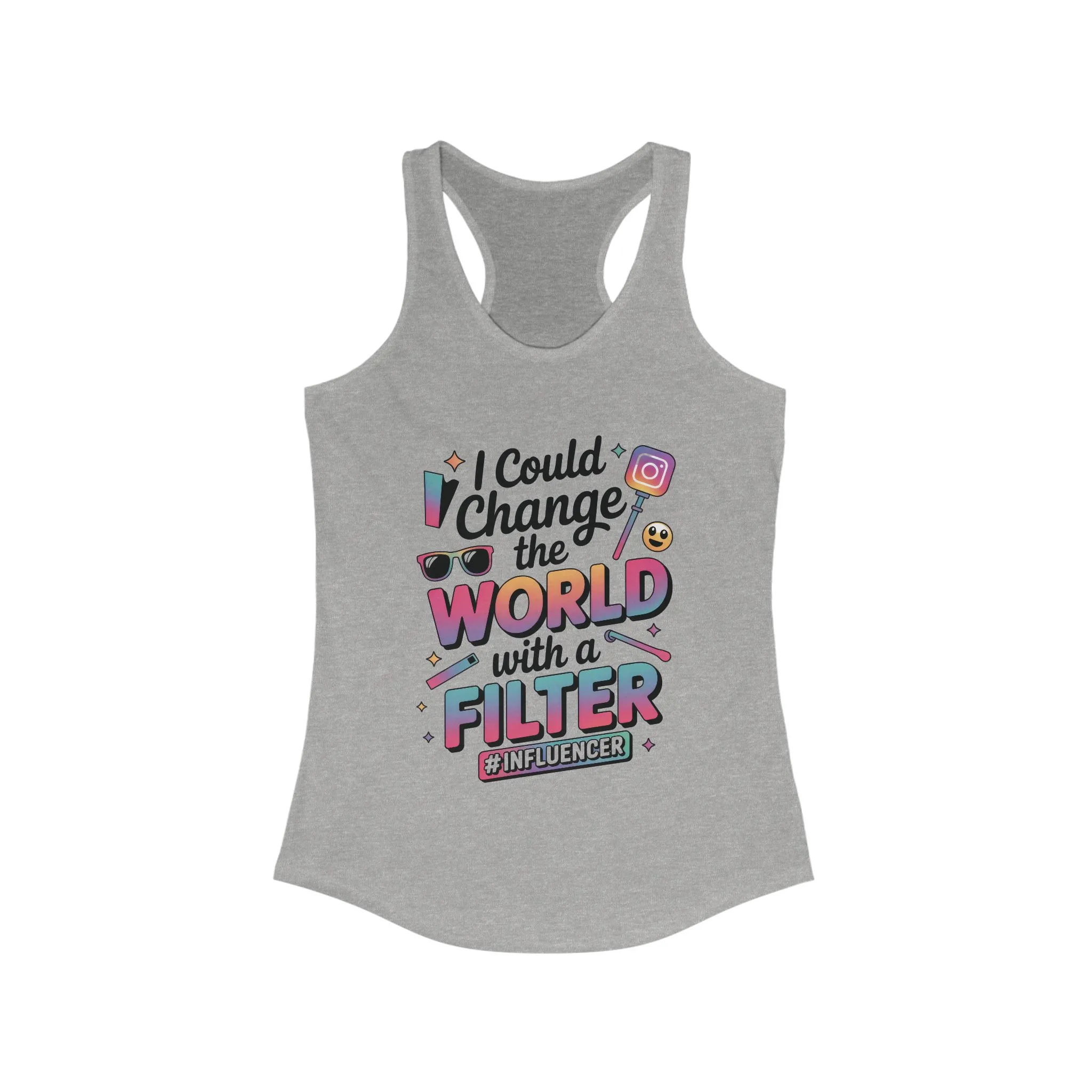 Women's Ideal Racerback Tank, Womens Influencer Tank Top, Funny Social Media Graphic Tank, Cute Trendy Top - Image 5