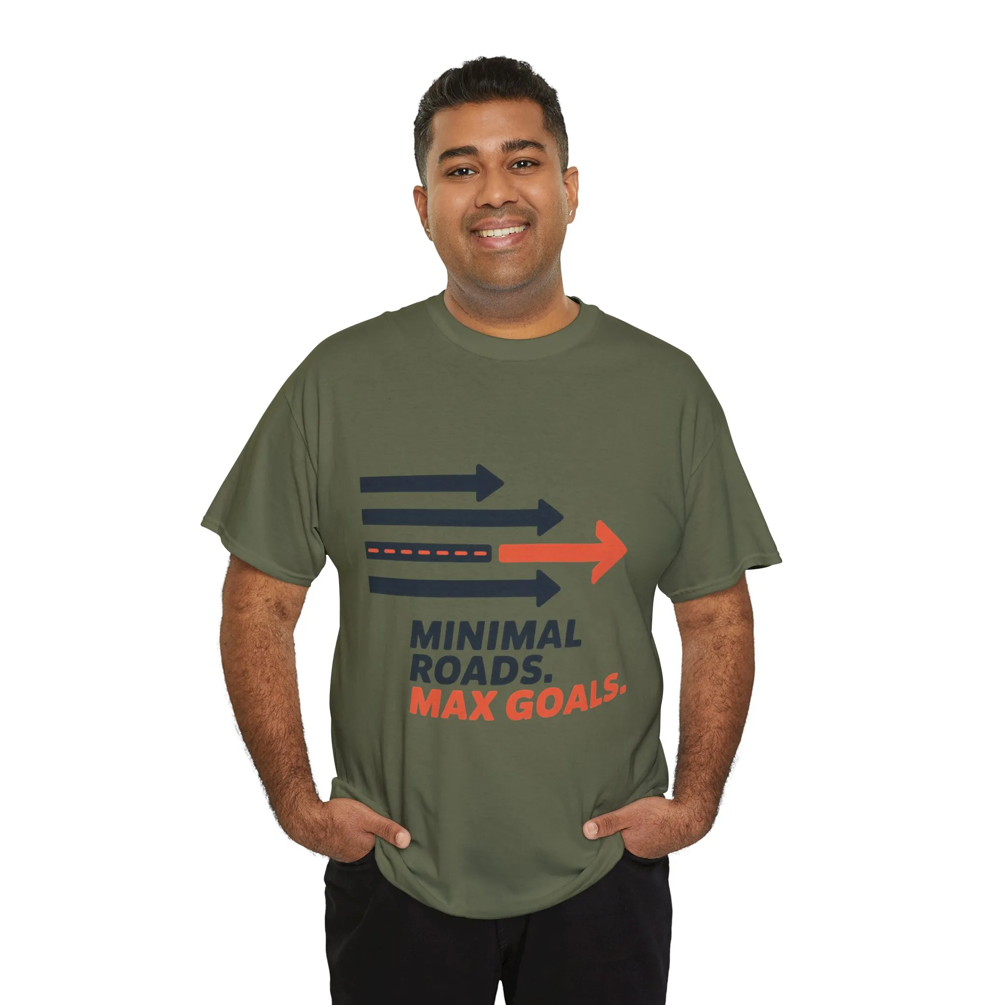 Minimal Roads Max Goals Motivational Mens T-Shirt, Urban Style Graphic Tee - Image 15