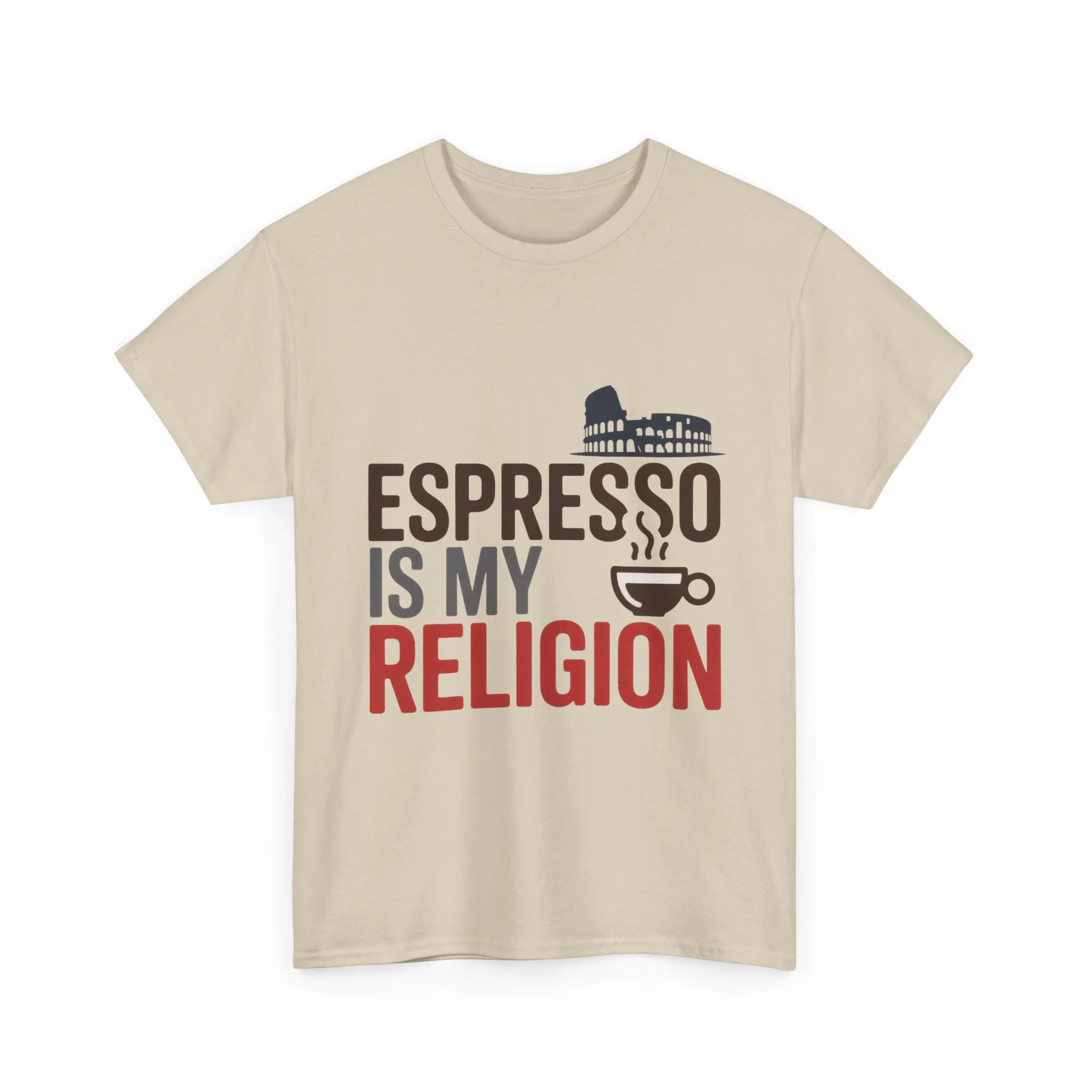 Espresso Is My Religion Coffee Rome Graphic Mens T-Shirt, Coffee Lover Gift - Image 4