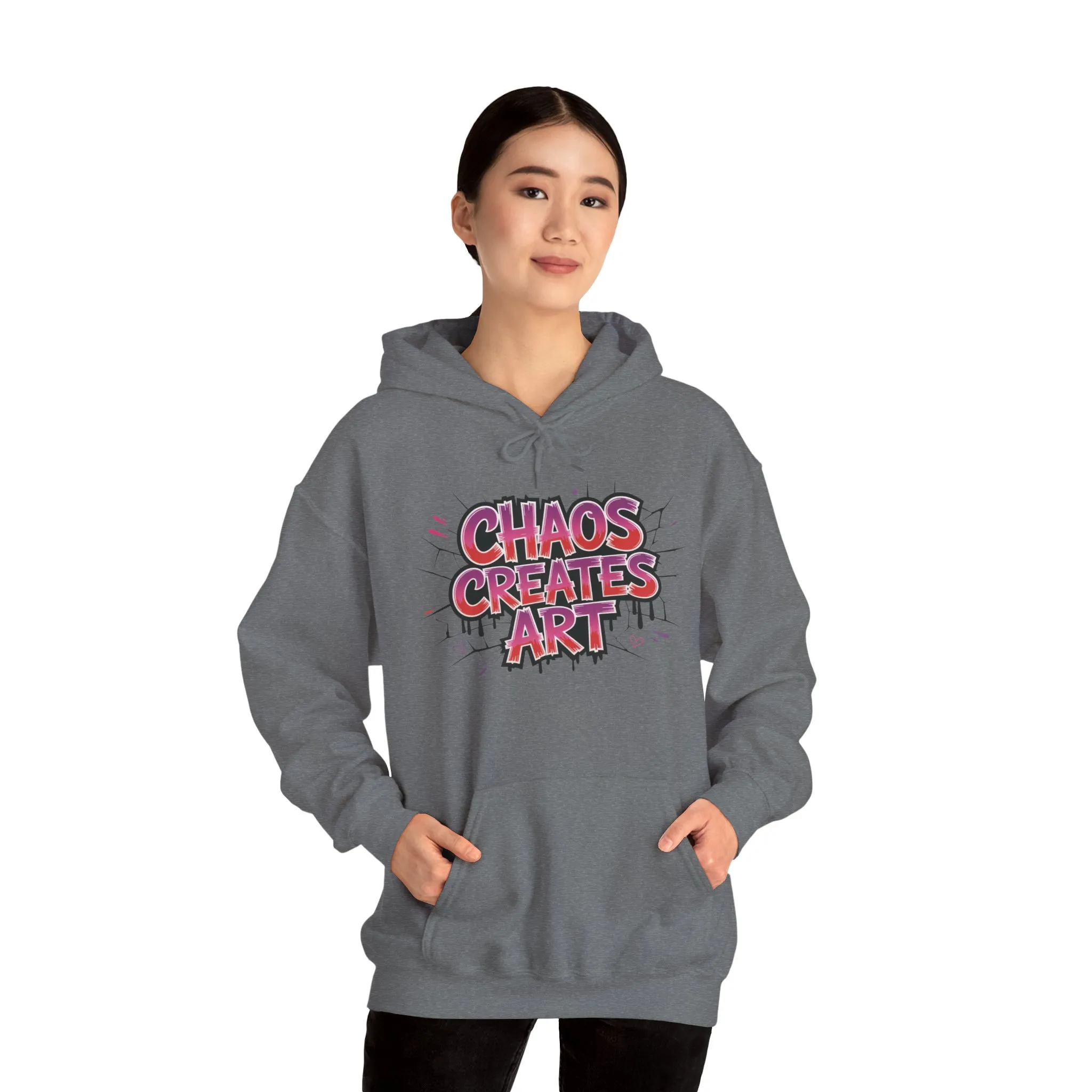 Women's Heavy Blend™ Hooded Sweatshirt, Chaos Creates Art Graffiti Hoodie Womens Streetwear - Image 11