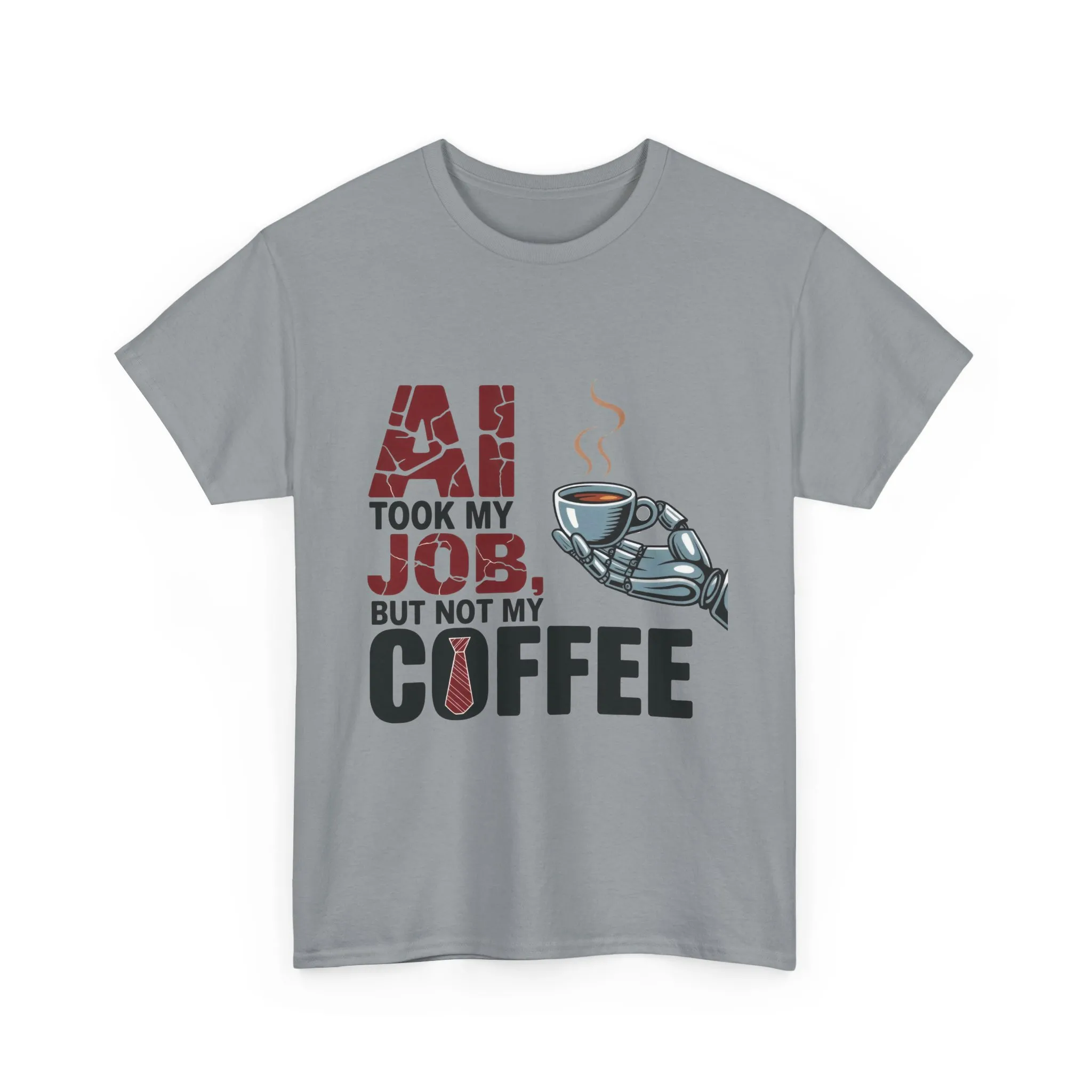 Men's AI Coffee T-Shirt, Funny Robot Humor Graphic Tee, Geek Job Joke Shirt for Him, Men's Heavy Cotton Tee, Sarcastic Work Shirt - Image 31