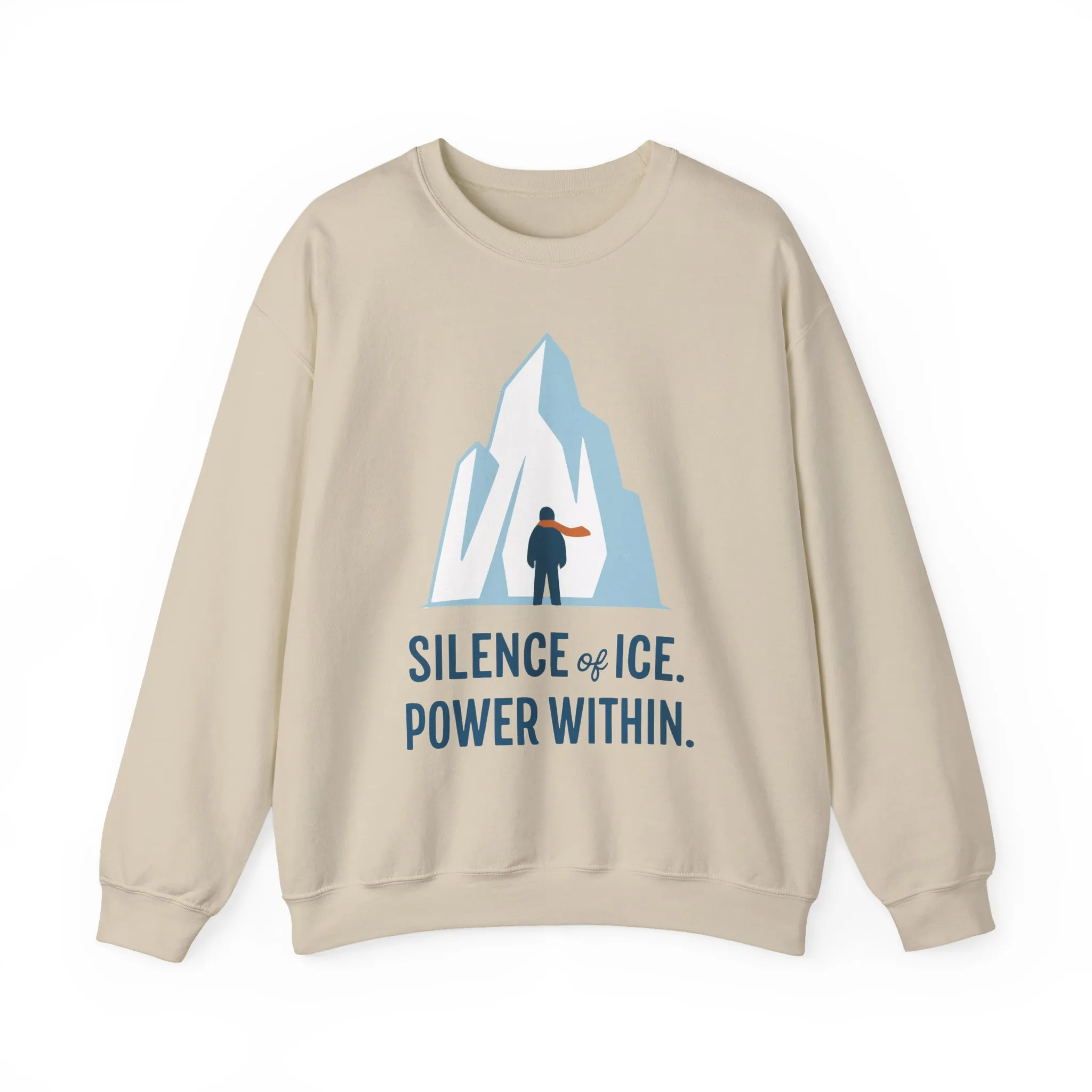 Mens Heavy Blend™ Crewneck Sweatshirt, Silence of Ice Power Within Sweatshirt, Nordic Iceberg Minimalist Pullover - Image 10