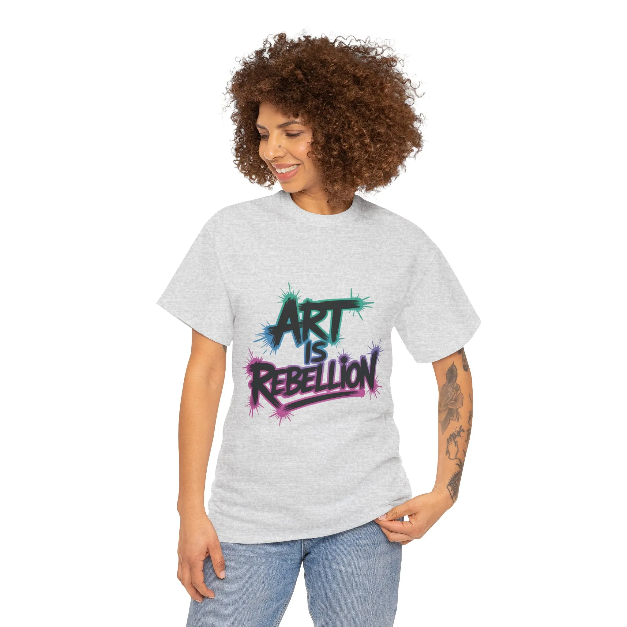 Art Is Rebellion Women's Graphic T-Shirt, Graffiti Street Art Tee, Bold Rebel Statement Top - Image 5