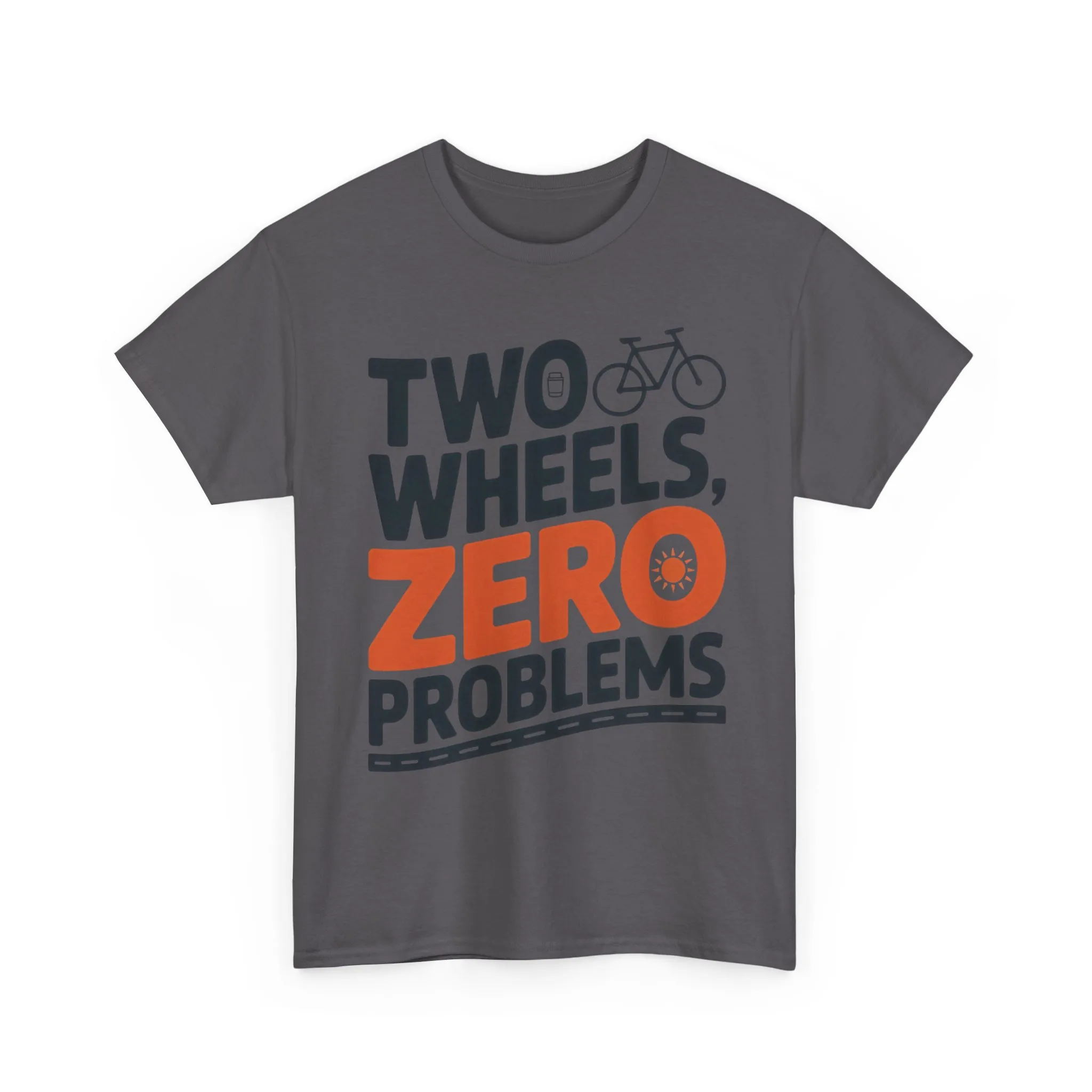 Two Wheels Zero Problems Mens Graphic Biker T-Shirt, Bike Humor Tee, Biker Gift - Image 22