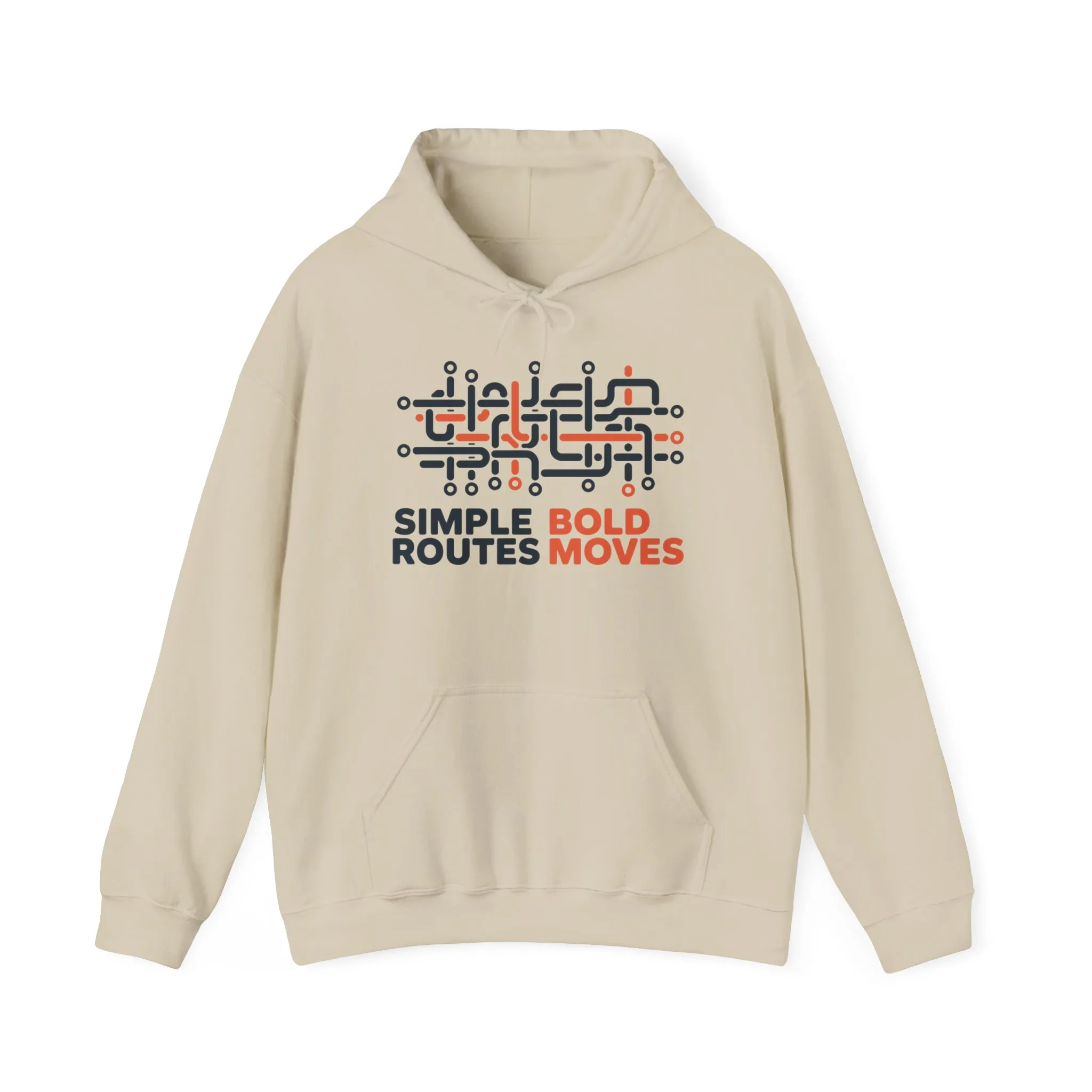 Mens Heavy Blend™ Hooded Sweatshirt, Simple Routes Bold Moves Hoodie, Unisex Metro Map Graphic, Urban Streetwear - Image 10