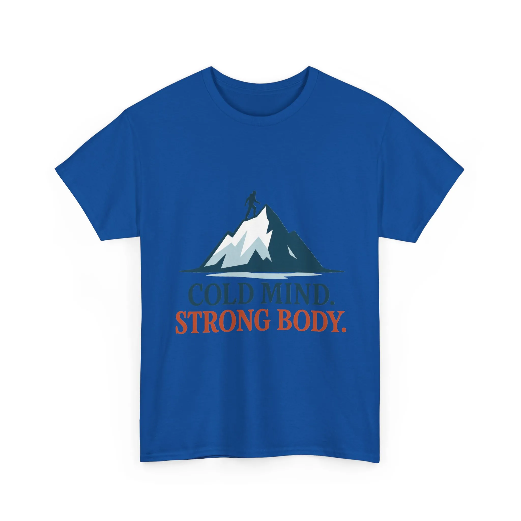Cold Mind Strong Body Mens T-Shirt, Nordic Minimalist Mountain Hiking Tee - Image 25