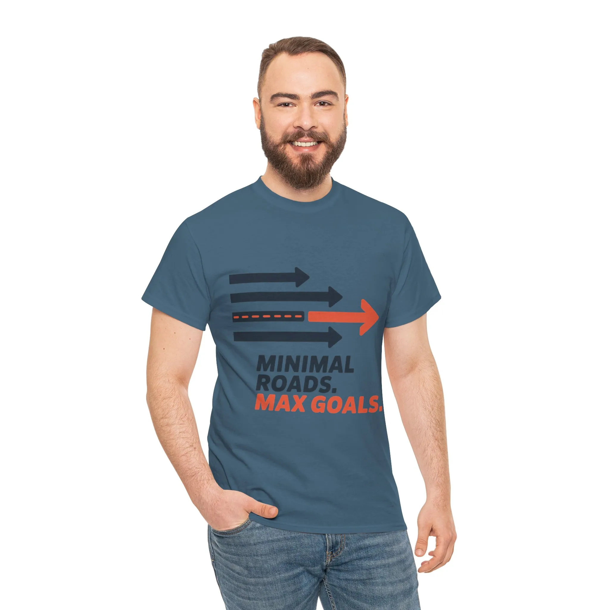 Minimal Roads Max Goals Motivational Mens T-Shirt, Urban Style Graphic Tee - Image 20